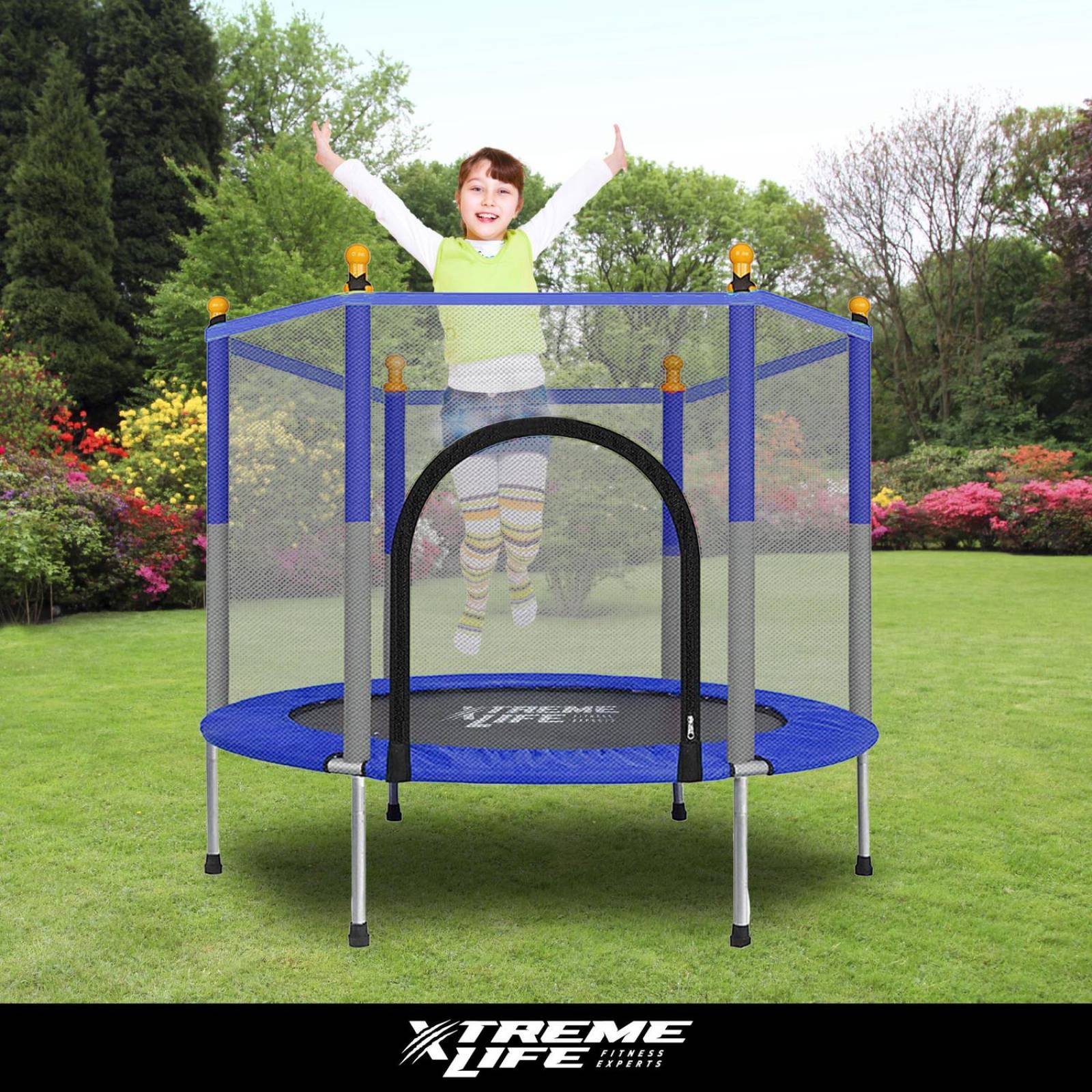 Trampolín Para Niños Brinconlin 1.40 Metros Red Seguridad Azul Grande