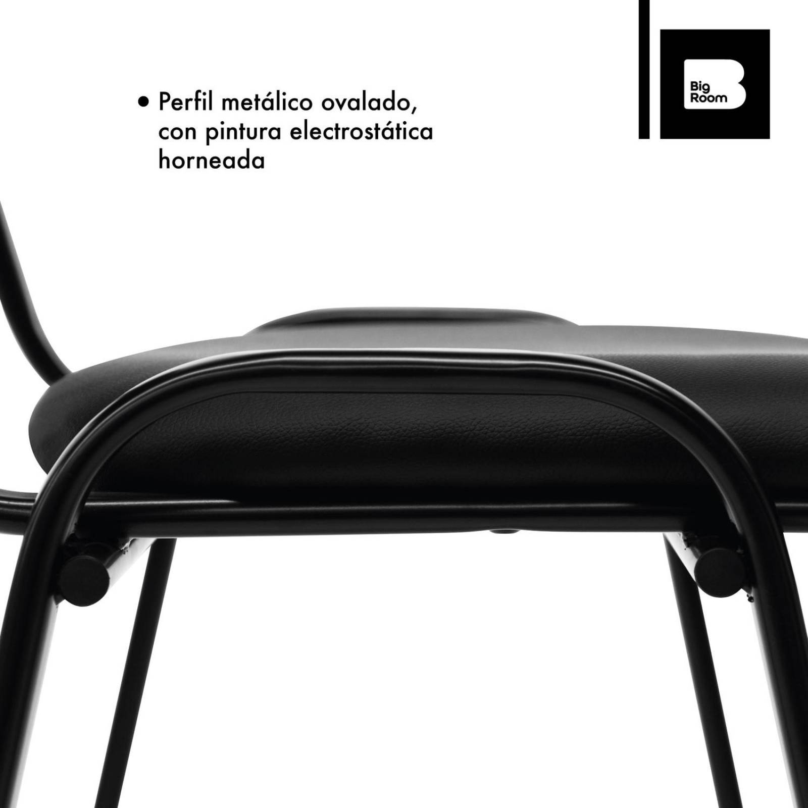 Silla Escritorio Visita Consultorio Sala de Espera Vinipiel Negro G