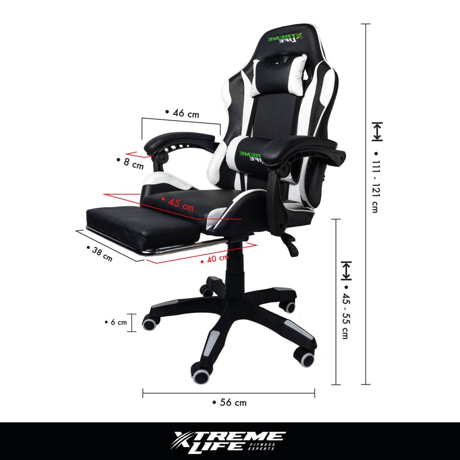 Silla Gamer Reclinable Ergonomica Silla de Oficina Blanco UNITALLA