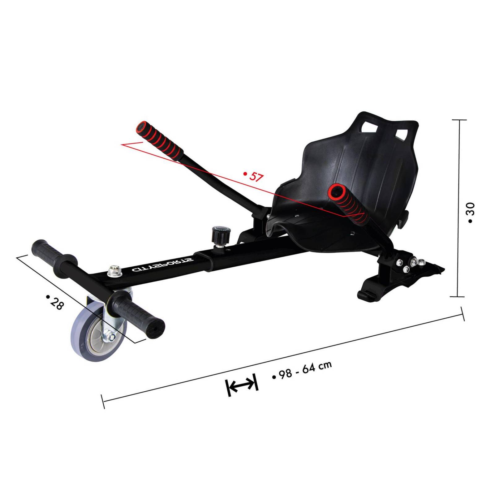 Adaptador de Hoverboard a Go Kart Accesorio para Buggy Negro