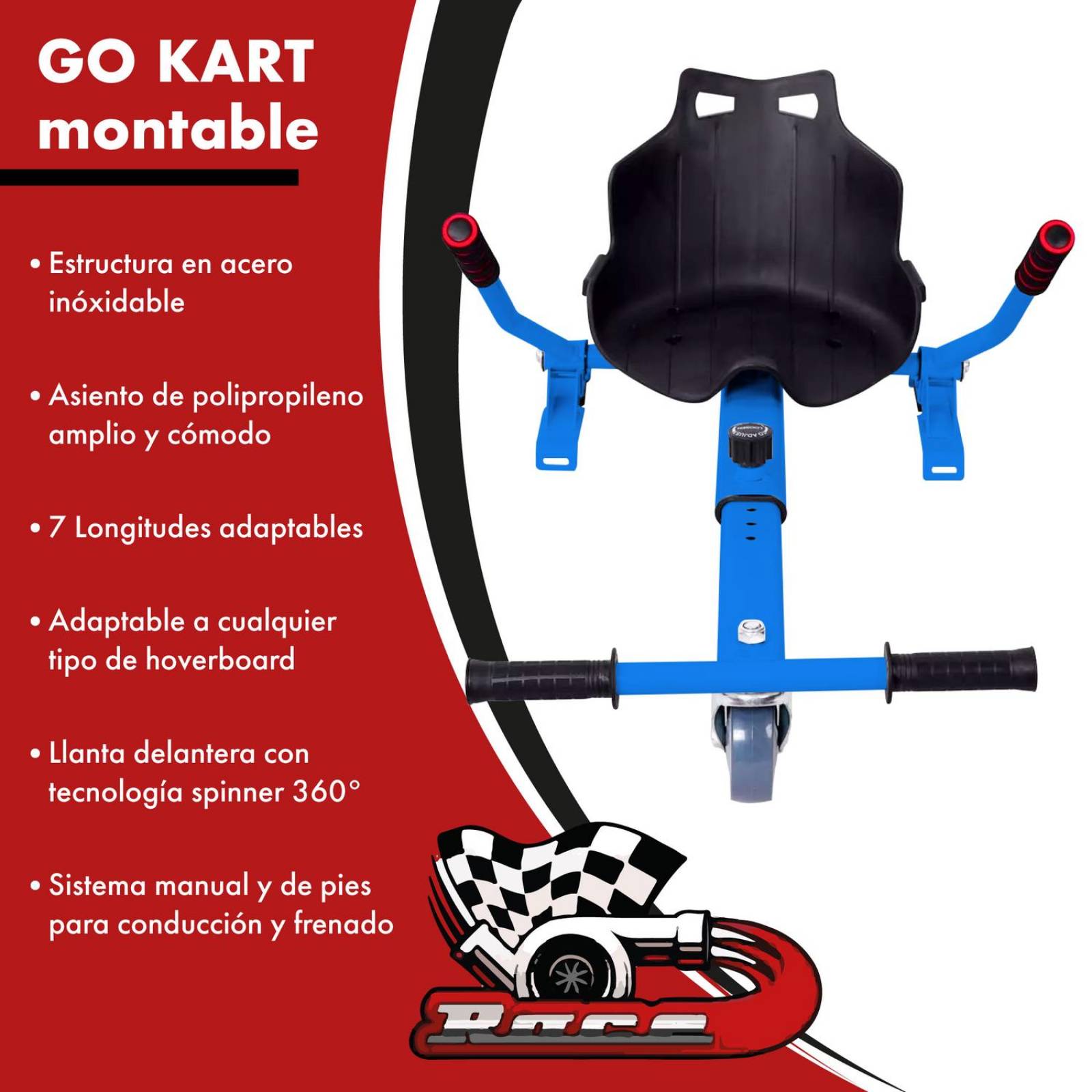 Adaptador de Hoverboard a Go Kart Accesorio para Buggy Azul