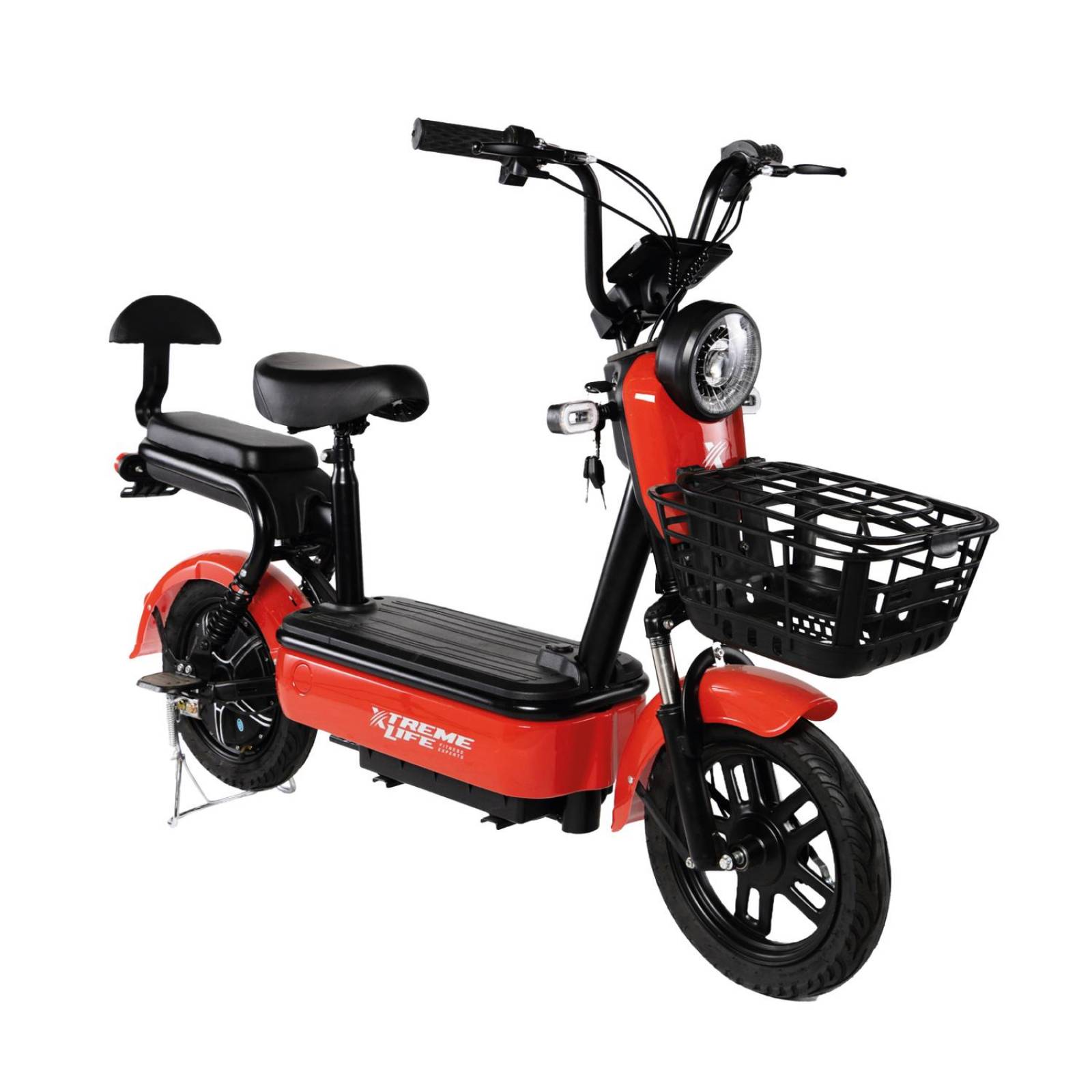 Bicicleta Electrica con Motor Recargable Moto Urbana Rojo