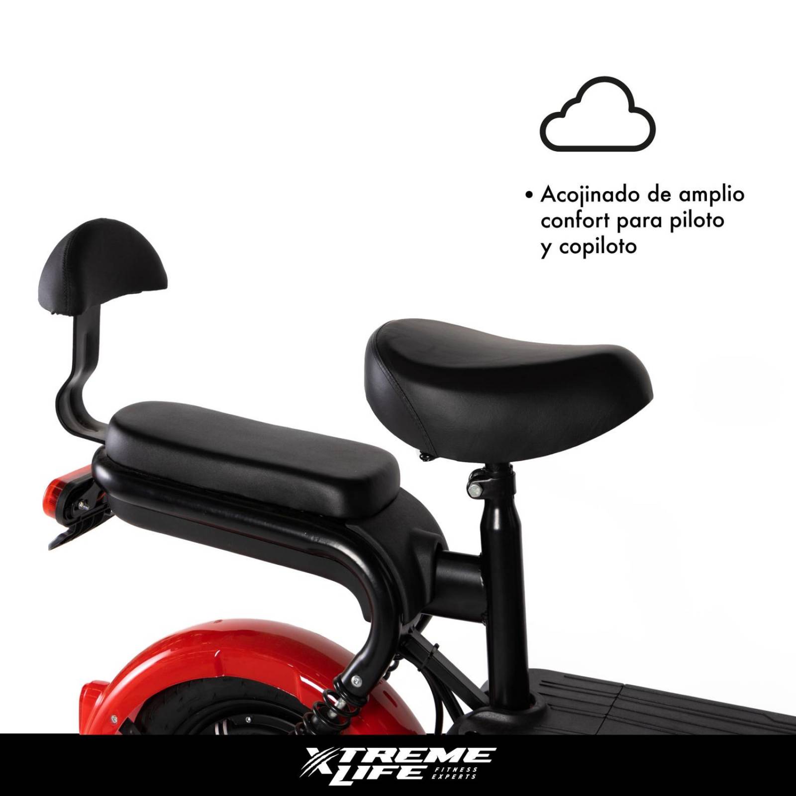 Bicicleta Electrica con Motor Recargable Moto Urbana Rojo