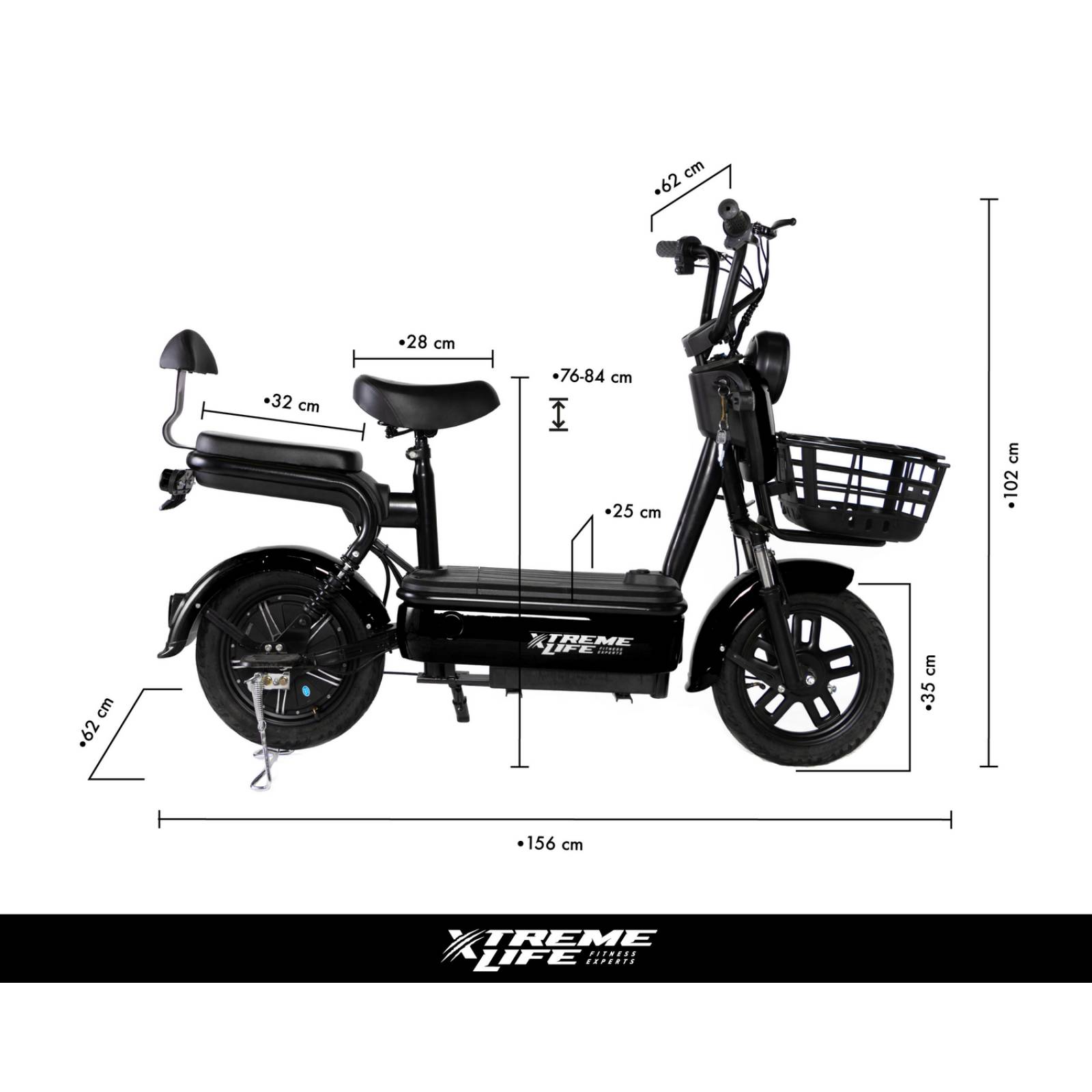 Bicicleta Electrica con Motor Recargable Moto Urbana Negro