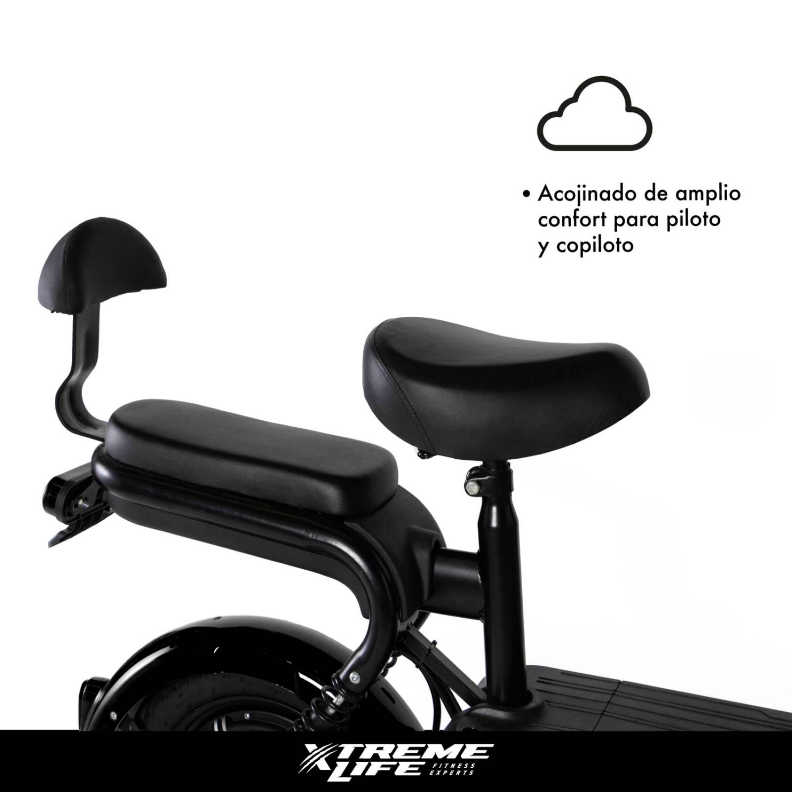 Bicicleta Electrica con Motor Recargable Moto Urbana Negro