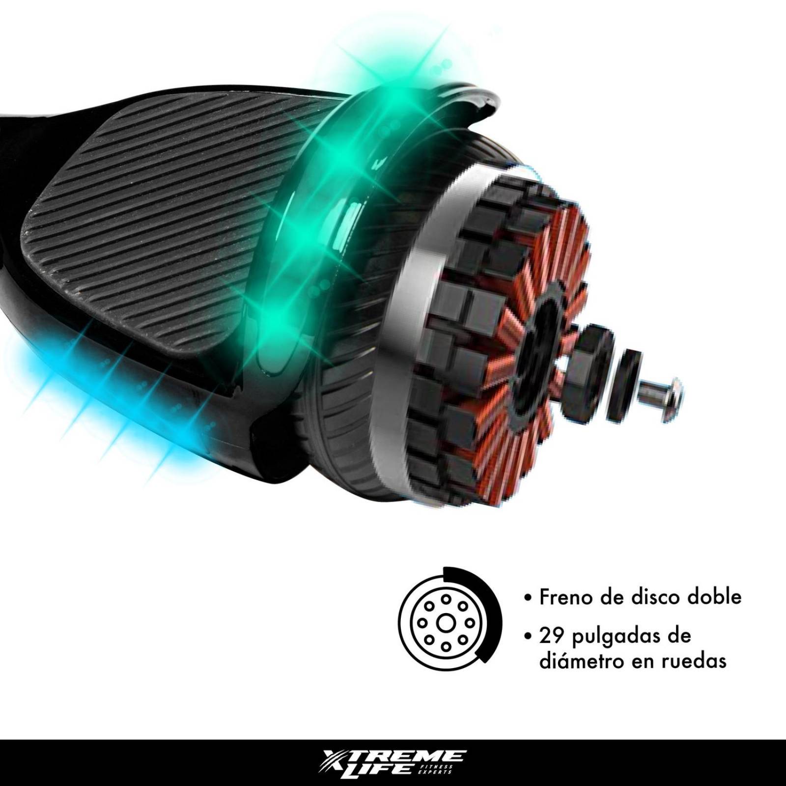 Patineta Electrica Hoverbord + Kart Bocina Bluetooth Led Blanco G