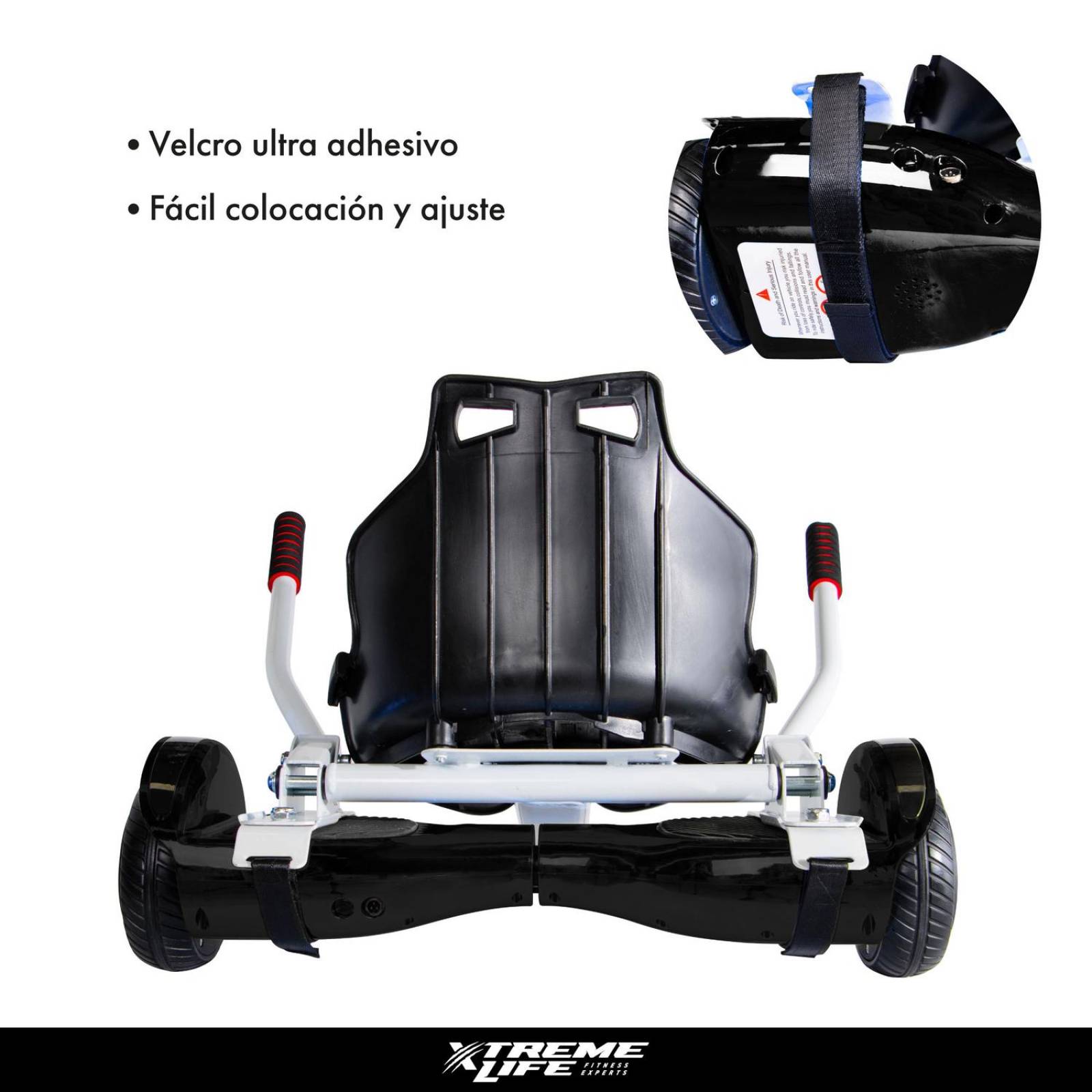 Patineta Electrica Hoverbord + Kart Bocina Bluetooth Led Blanco G