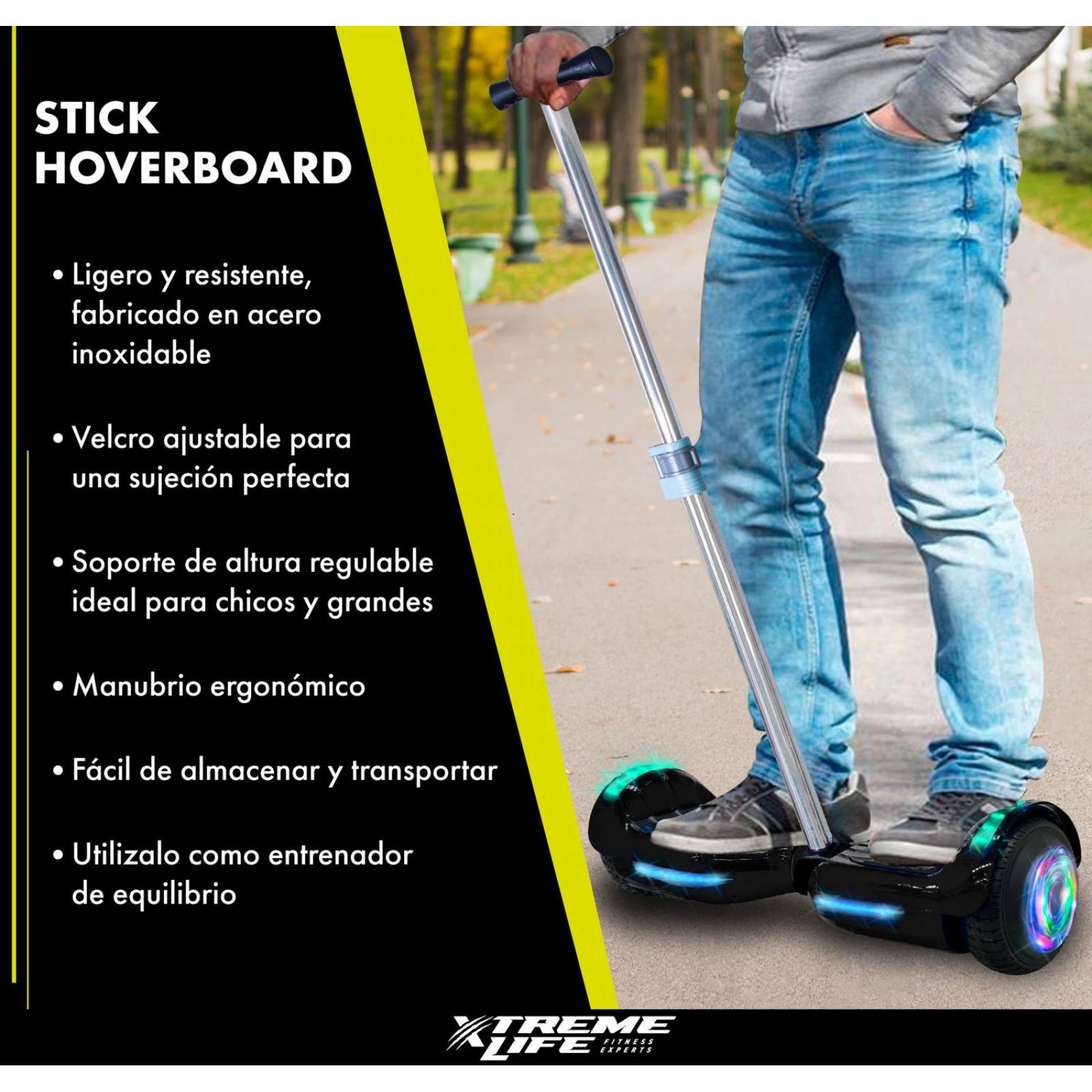 Patineta Electrica Hoverbord + Mango de Control Scooter Negro