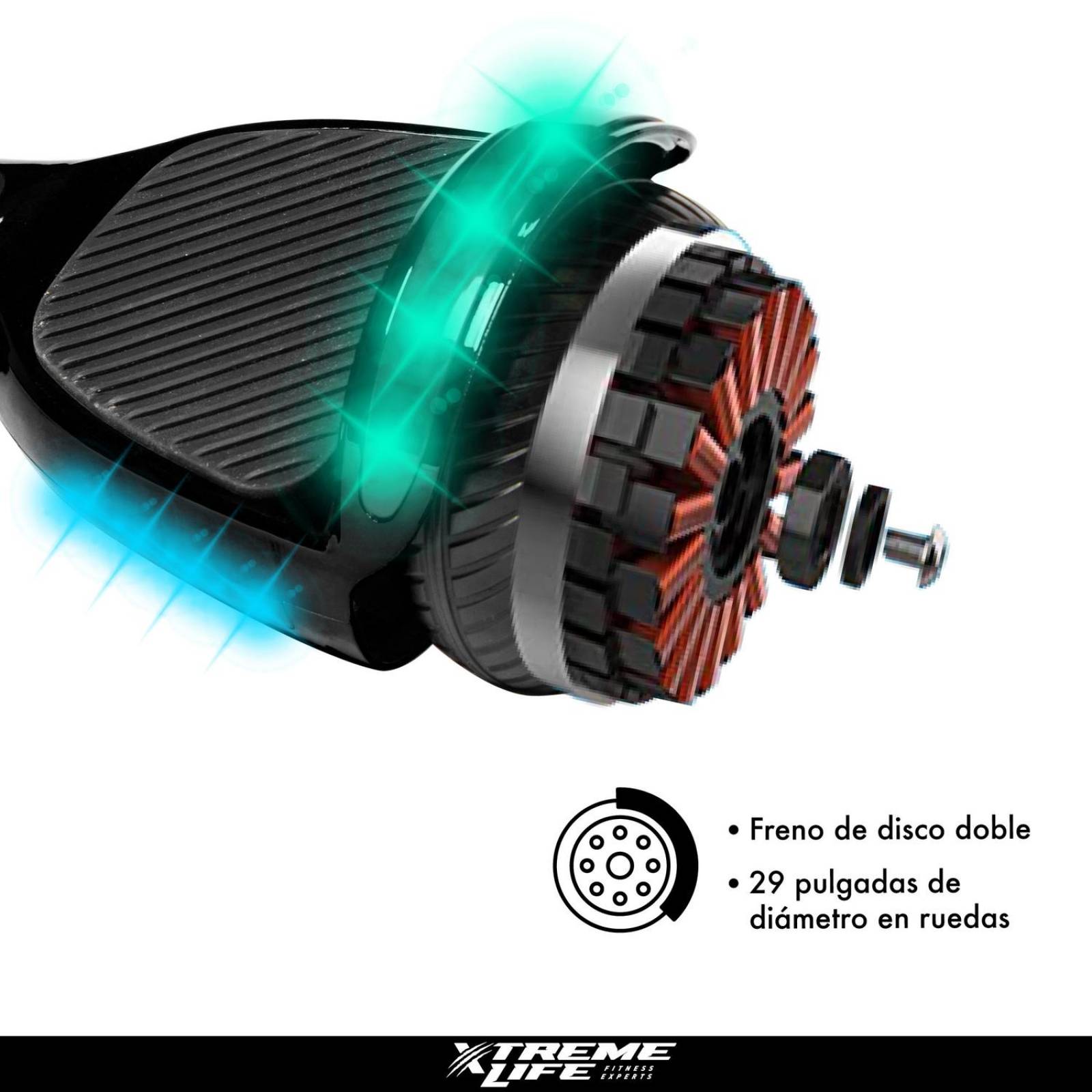 Patineta Electrica Hoverbord + Mango de Control Scooter Negro