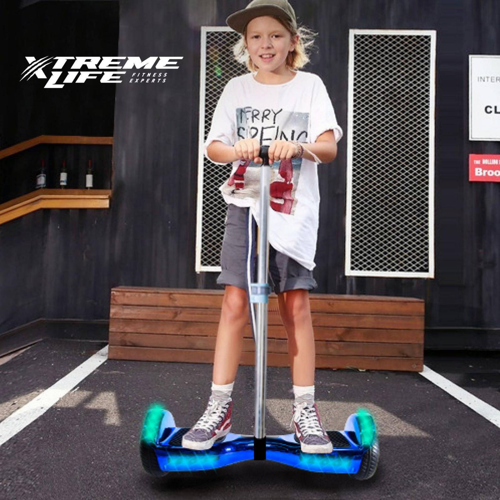 Patineta Electrica Hoverbord + Mango de Control Scooter Azul