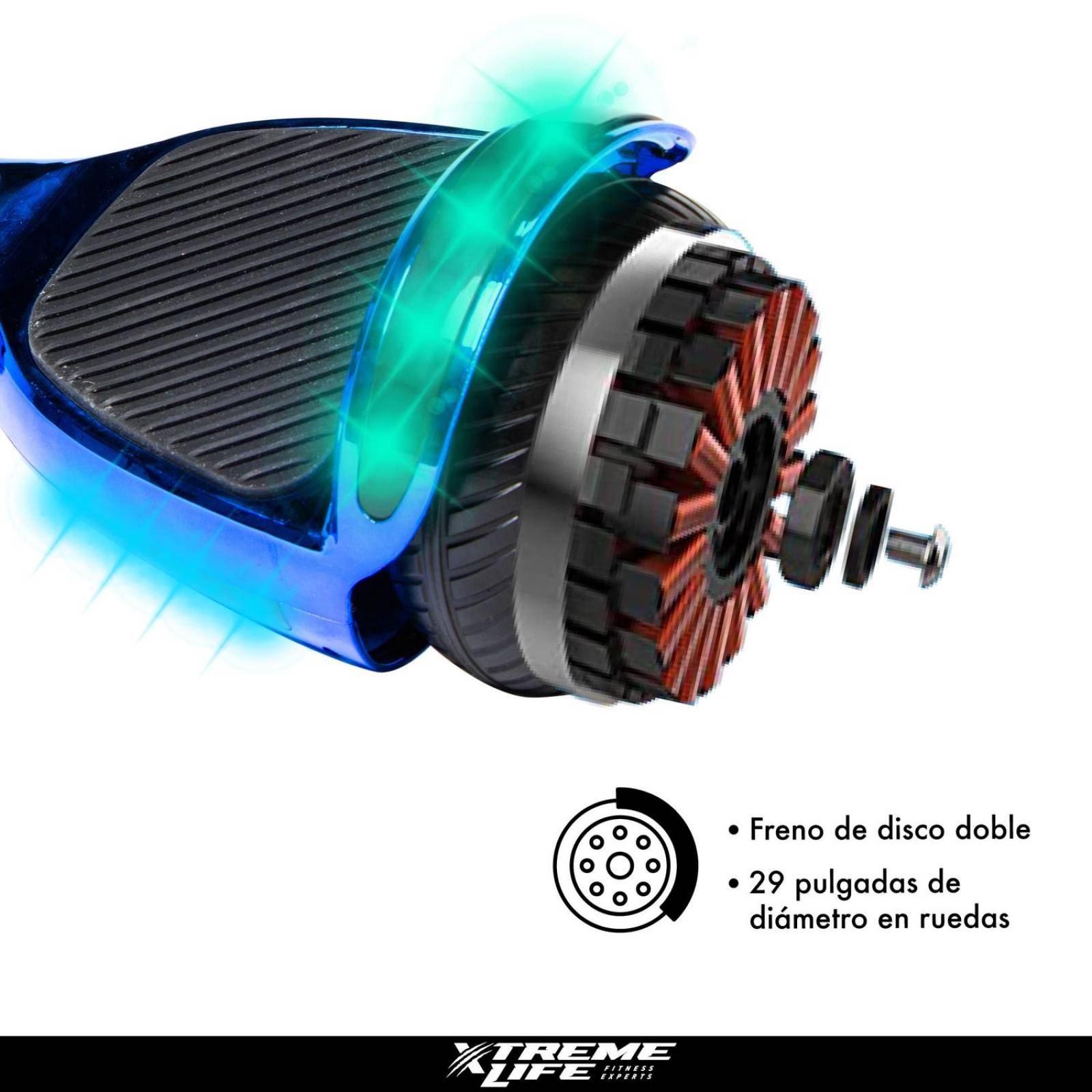 Patineta Electrica Hoverbord + Mango de Control Scooter Azul