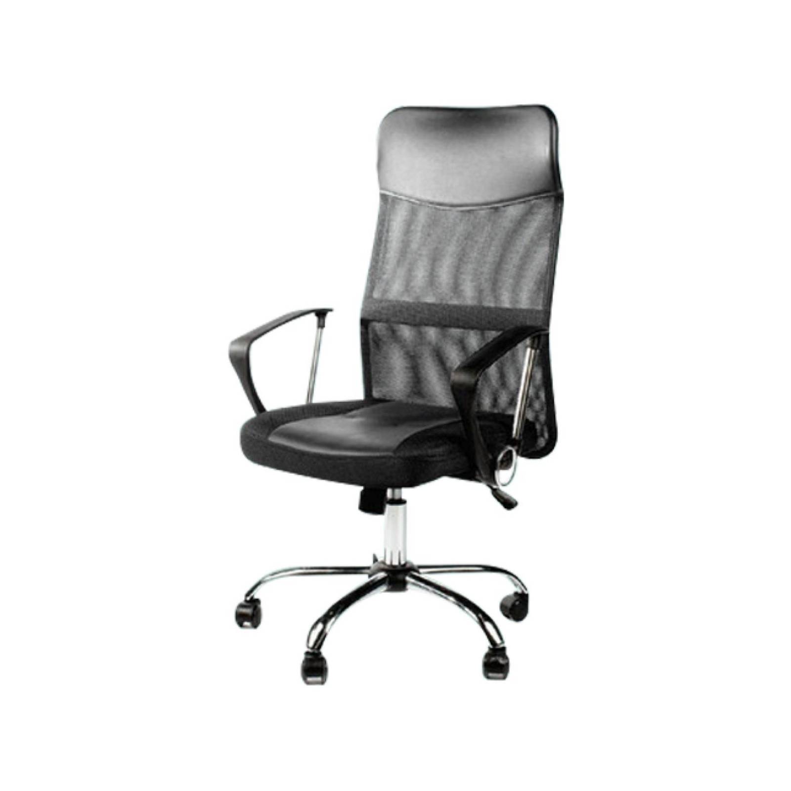 Silla Sillon De Oficina Ejecutivo Cromado Giratorio Negro