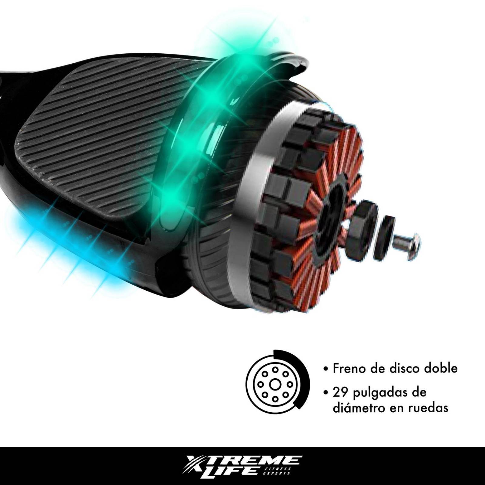 Patineta Electrica Hoverboard Luz Led Bluetooth Bocina Negro G