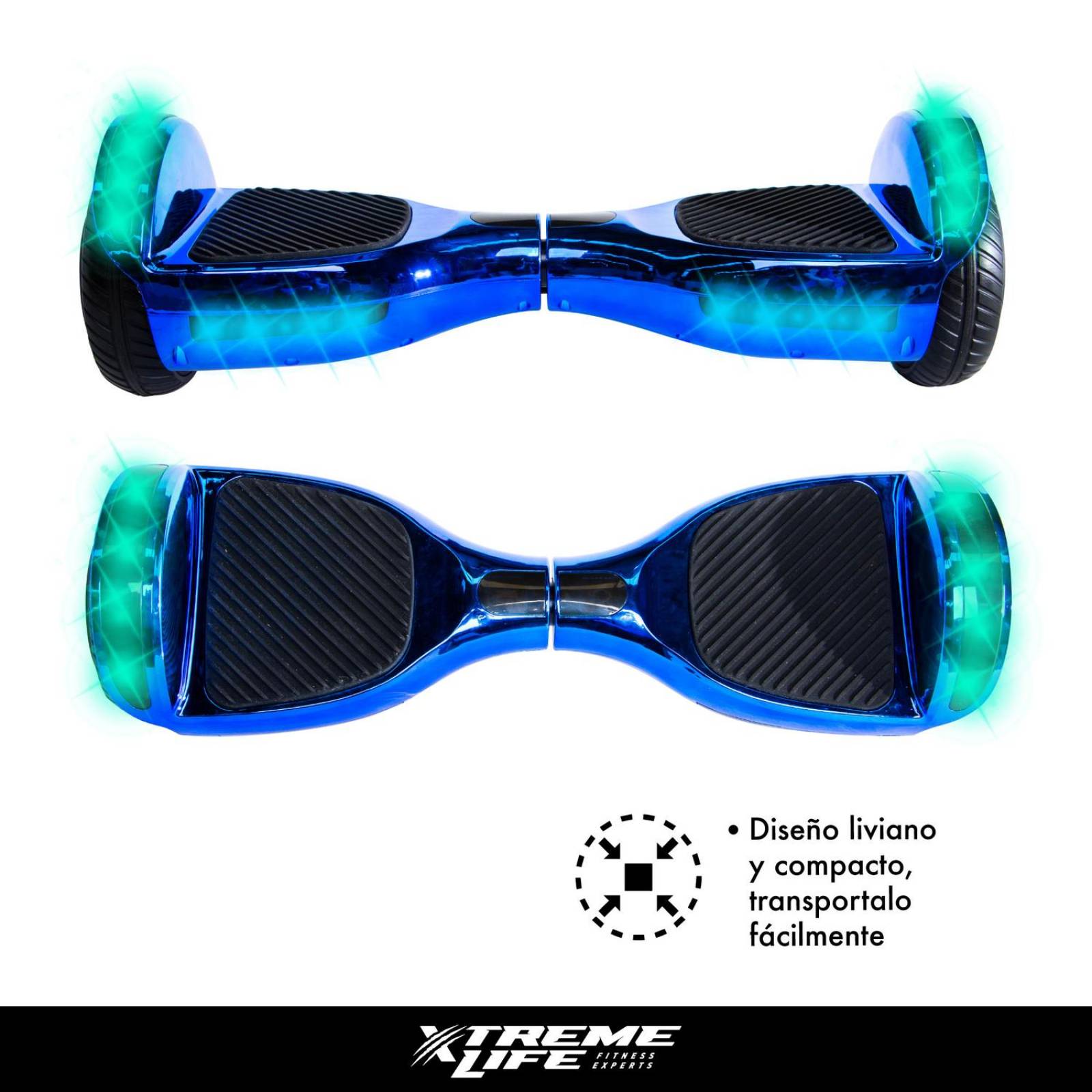 Patineta Electrica Hoverboard Luz Led Bluetooth Bocina Azul G