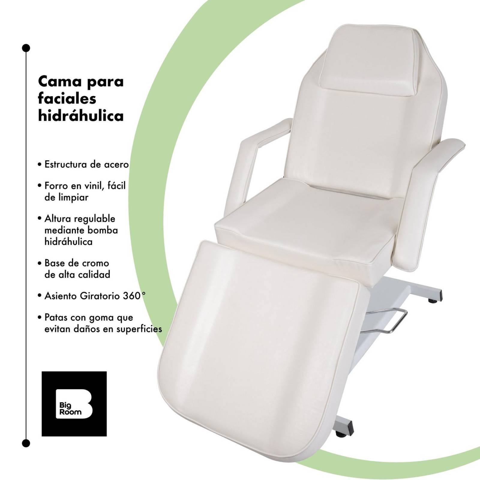 Camilla Cama Hidraulica de Masajes Faciales Pestañas Blanco UNITALLA