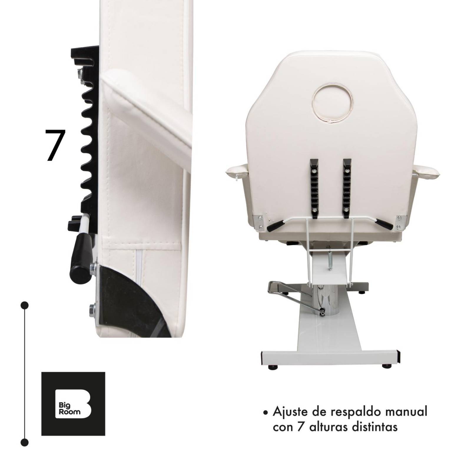 Camilla Cama Hidraulica de Masajes Faciales Pestañas Blanco UNITALLA