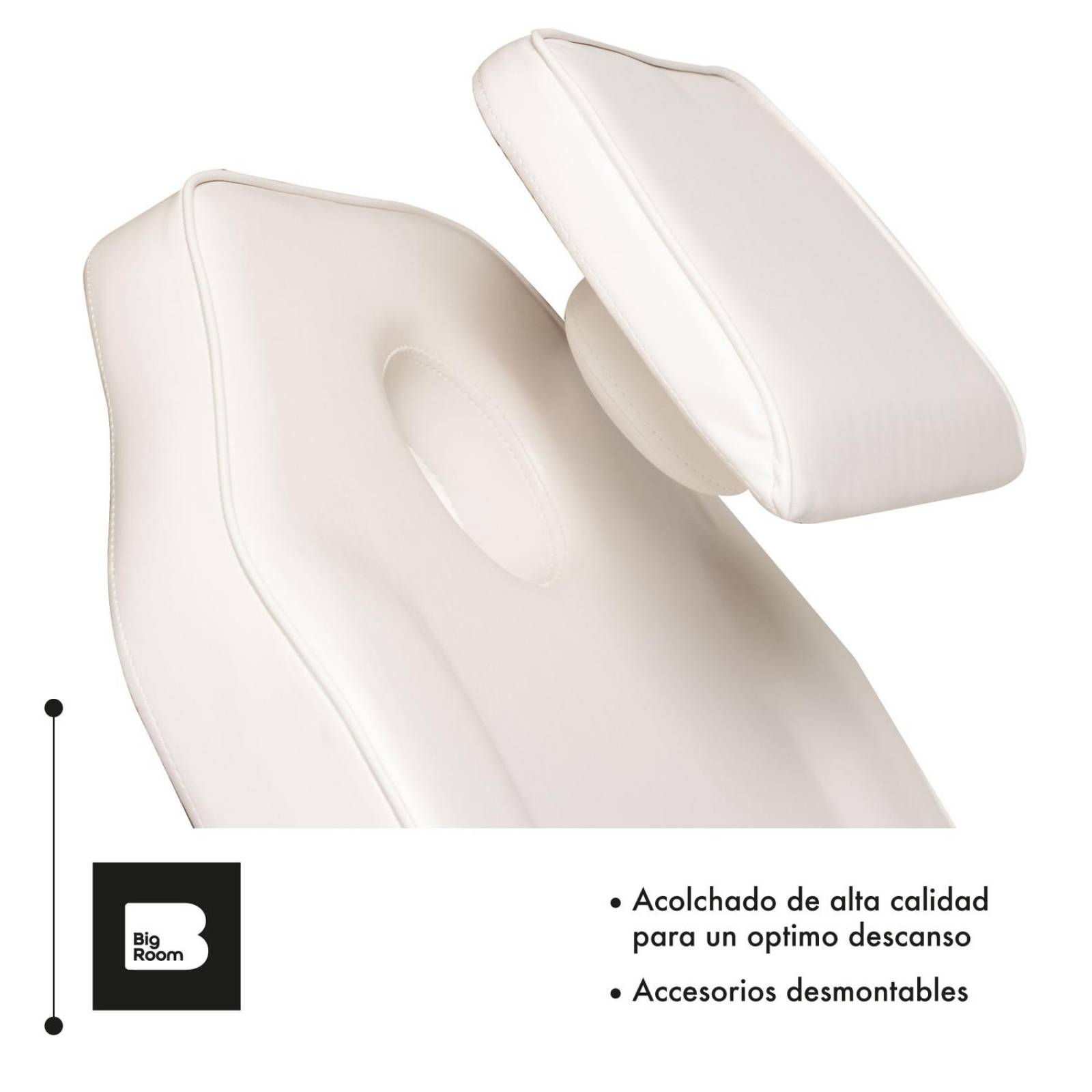 Camilla Cama Hidraulica de Masajes Faciales Pestañas Blanco UNITALLA