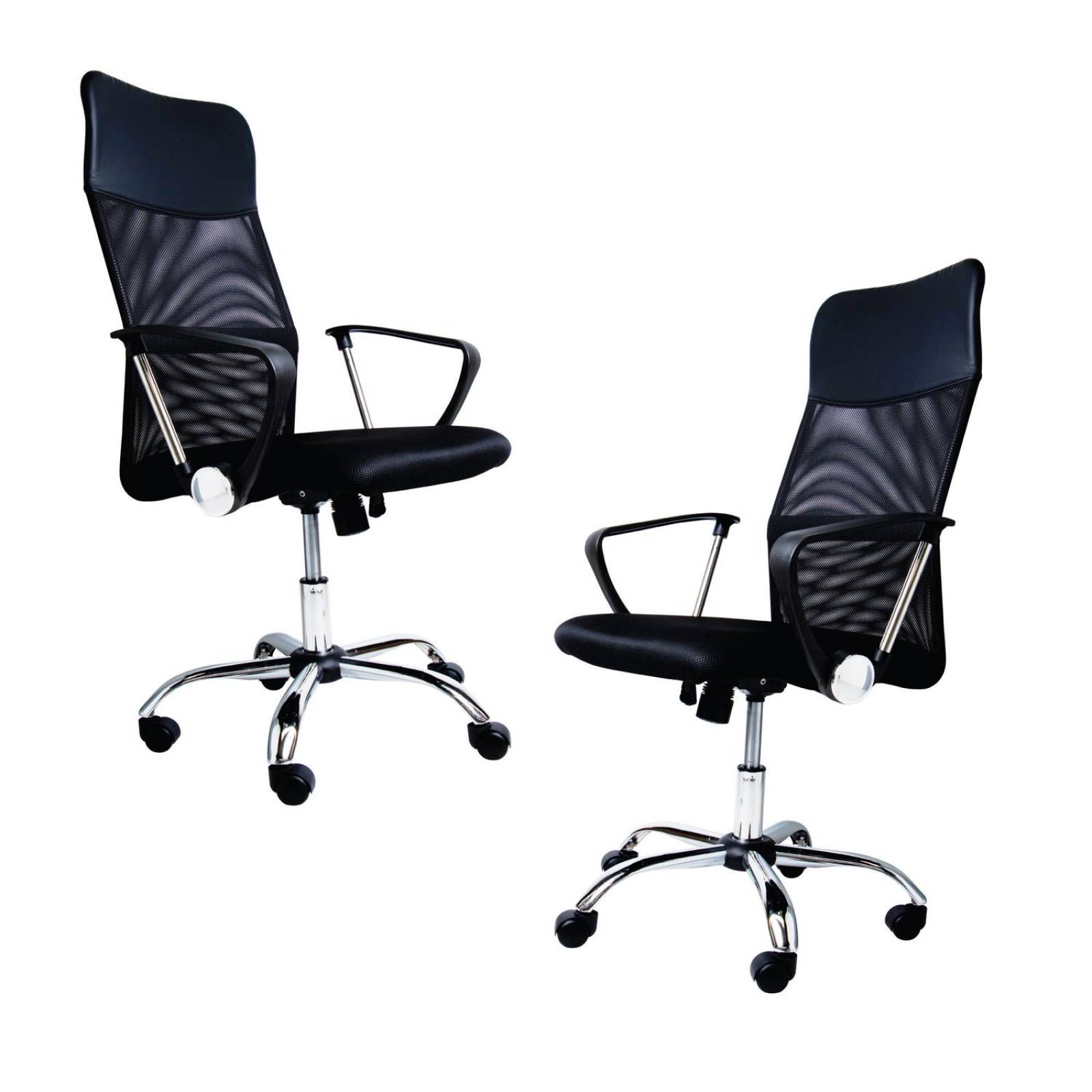 Set 2 Sillas Ejecutiva de Oficina Ergonomica Negro