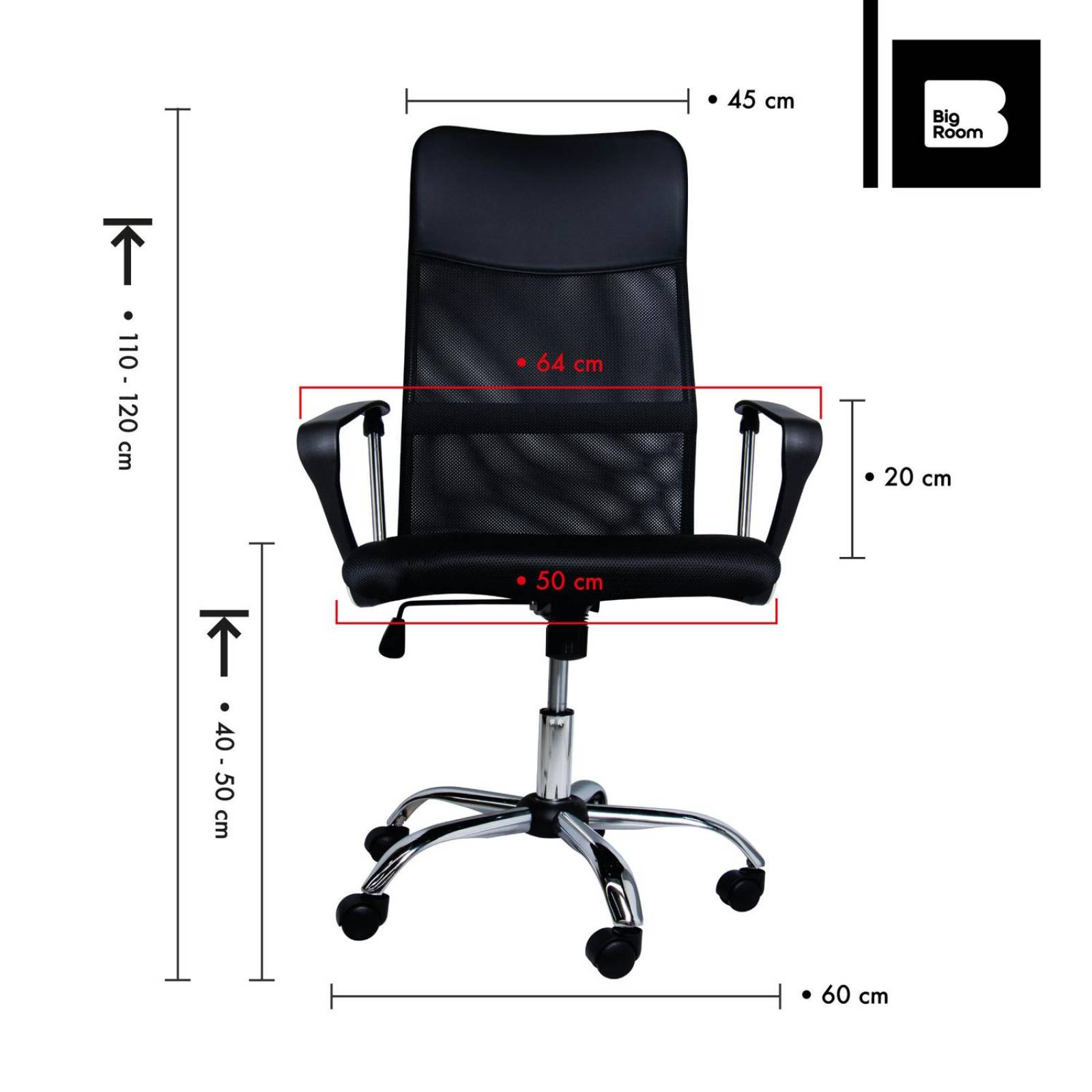 Set 2 Sillas Ejecutiva de Oficina Ergonomica Negro