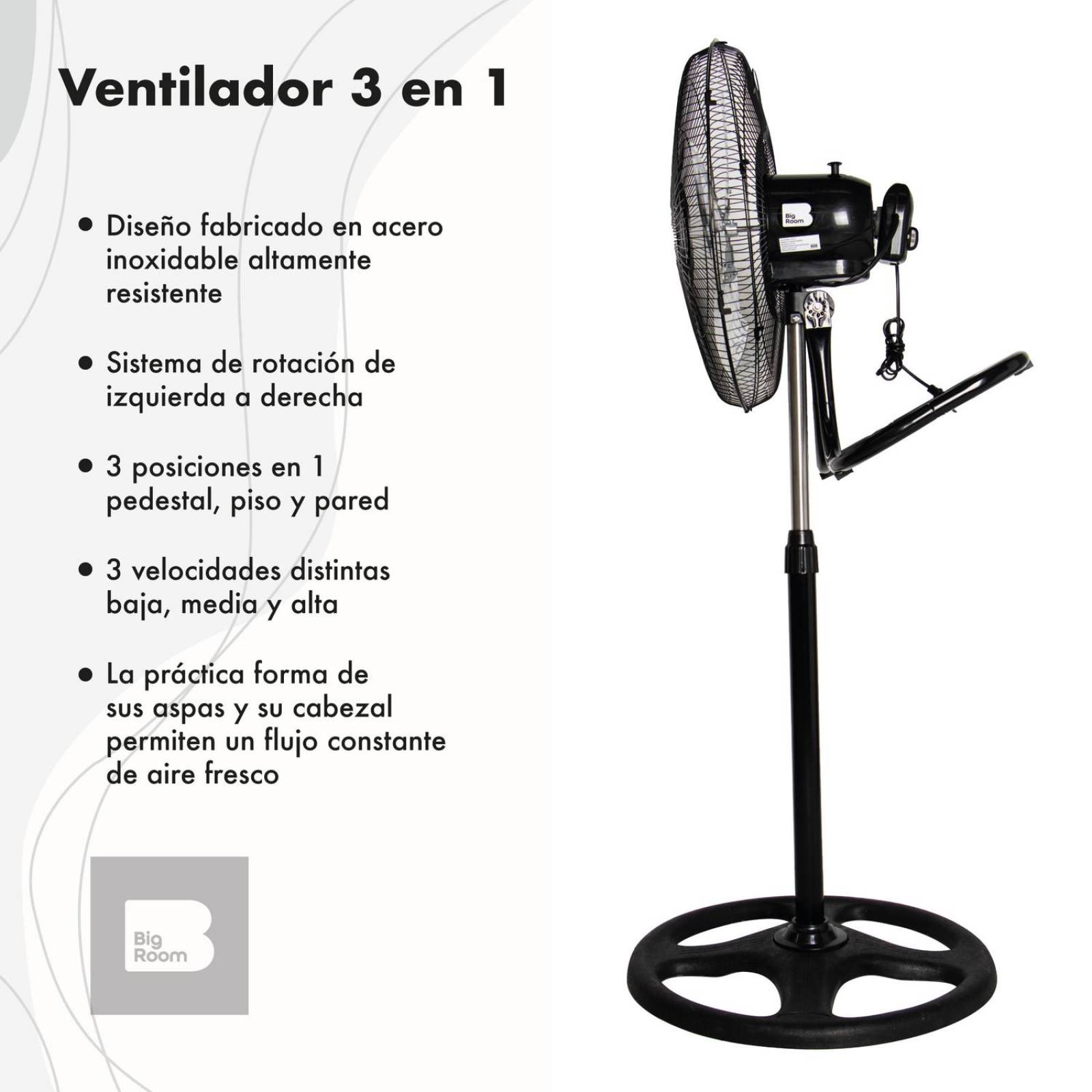 2 Ventiladores 3 En 1 Pedestal, Piso Y Pared 3 18 Pulgadas Gris
