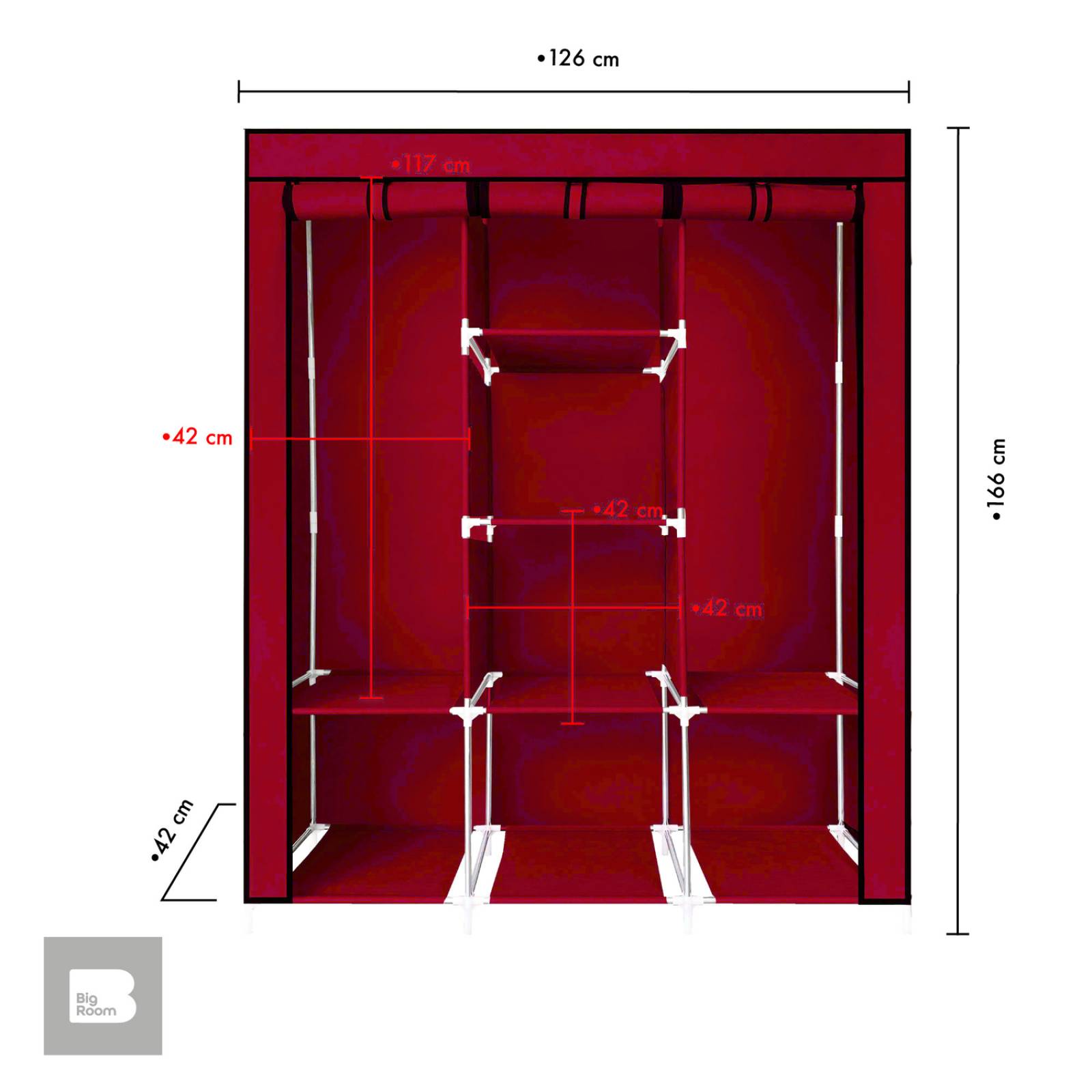 Closet Ropero Armable 3 Puertas Organizador Portátil Vino UNITALLA