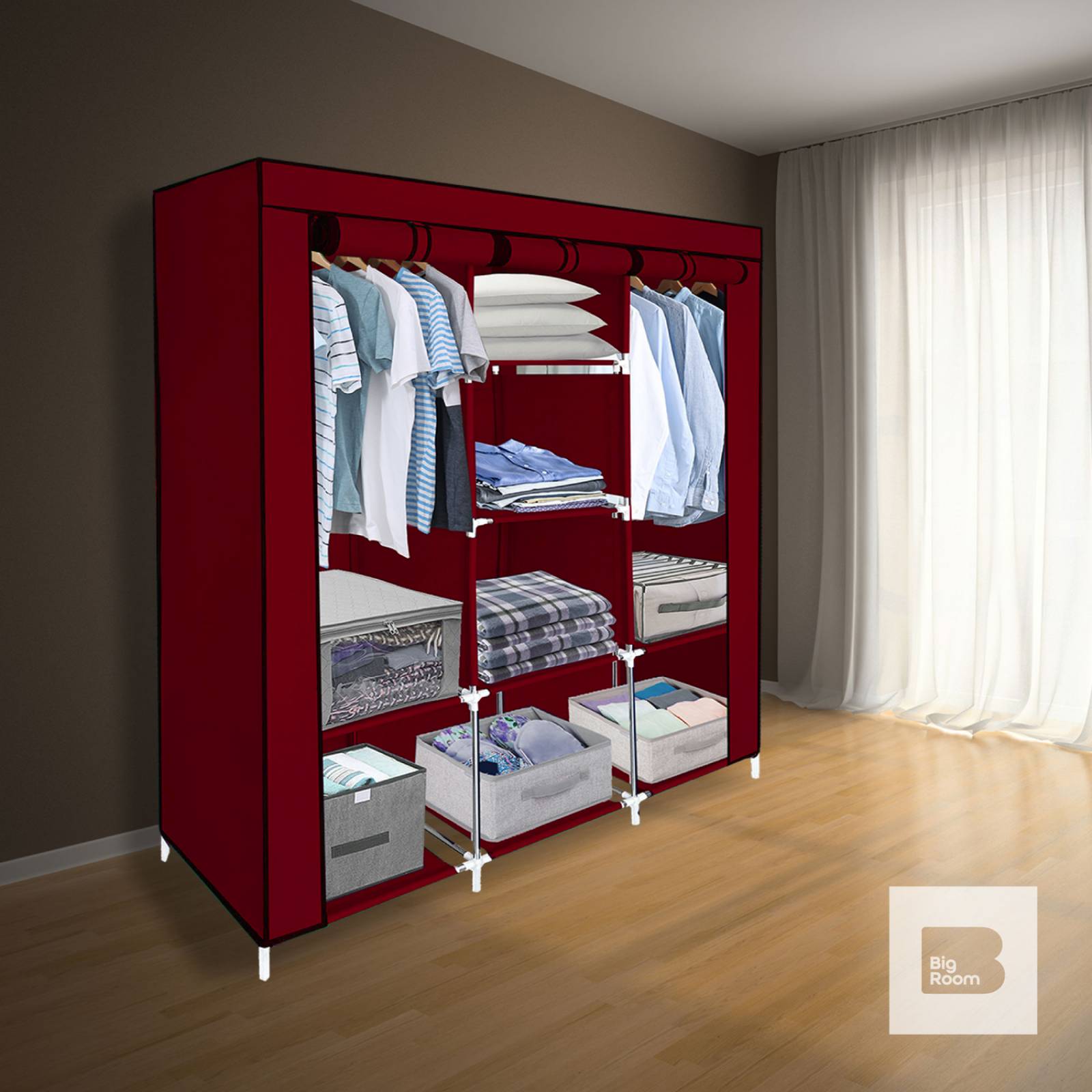 Closet Ropero Armable 3 Puertas Organizador Portátil Vino UNITALLA