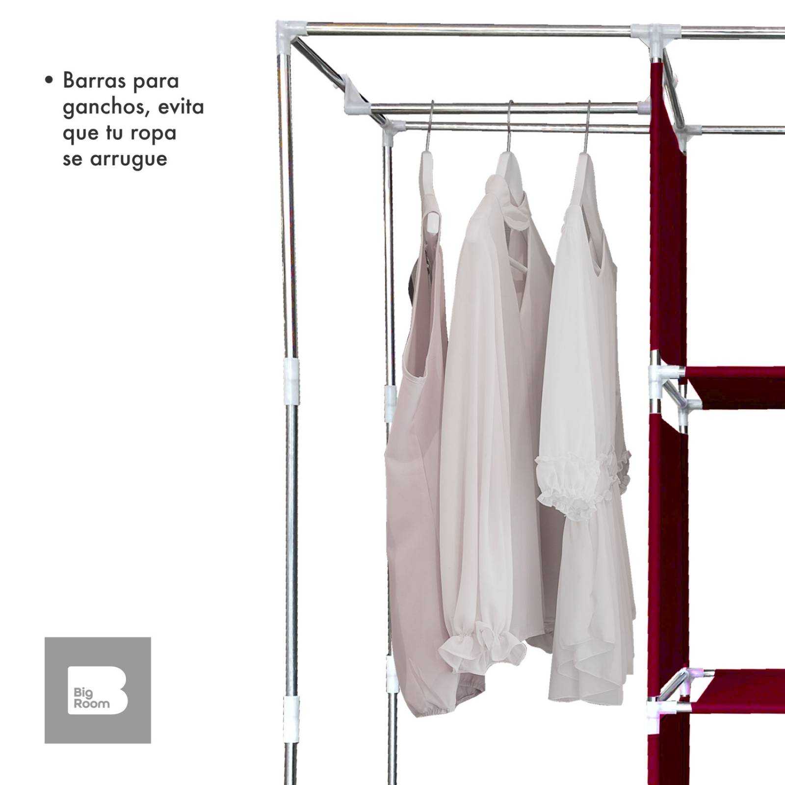 Closet Ropero Armable 3 Puertas Organizador Portátil Vino UNITALLA