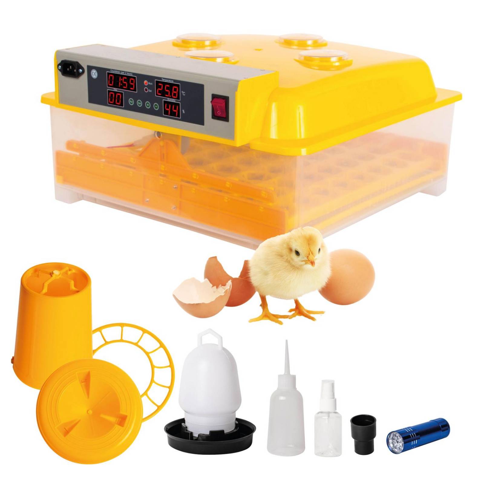 Incubadora 56 Huevos Pollos Y Aves Con Giro Automatico 