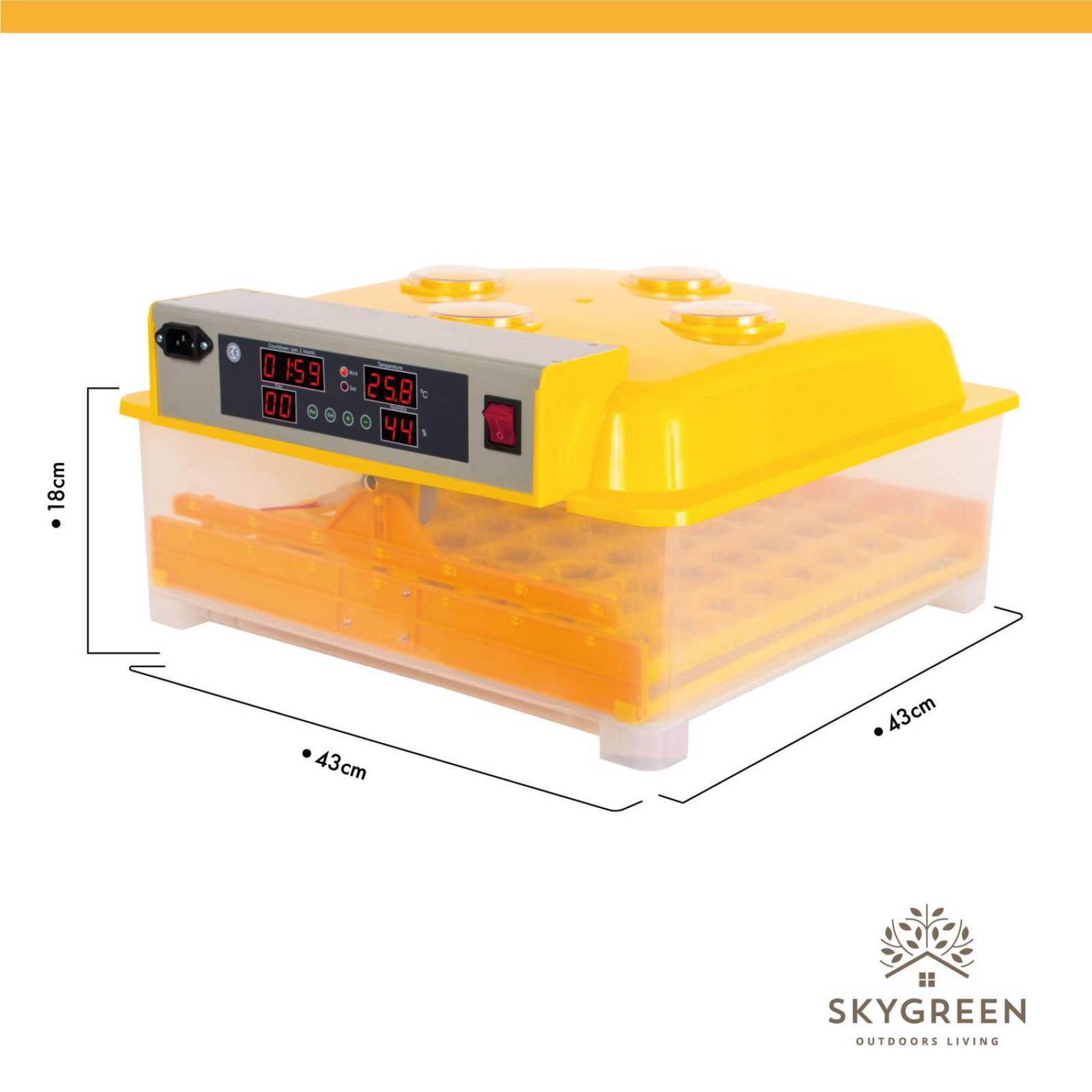 Incubadora 56 Huevos Pollos Y Aves Con Giro Automatico 