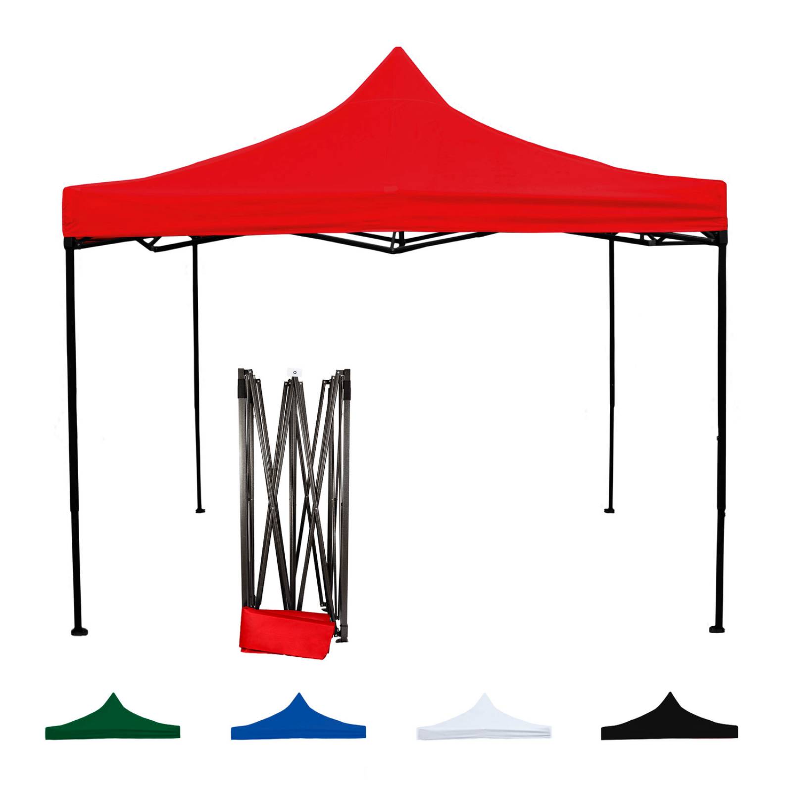 Toldo Carpa 3x3 Reforzado Plegable Jardin Techo Impermeable Rojo