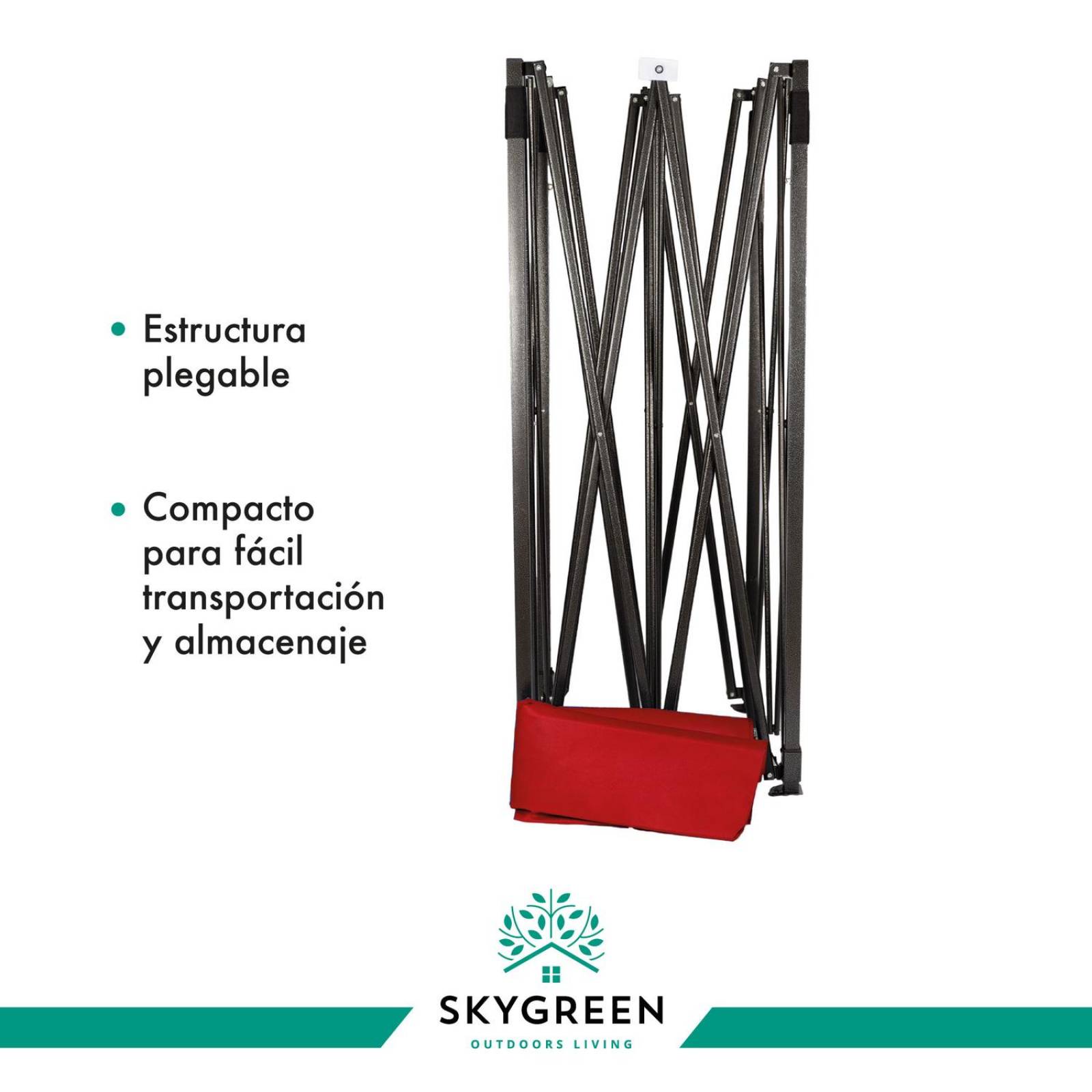 Toldo Carpa 3x3 Reforzado Plegable Jardin Techo Impermeable Rojo