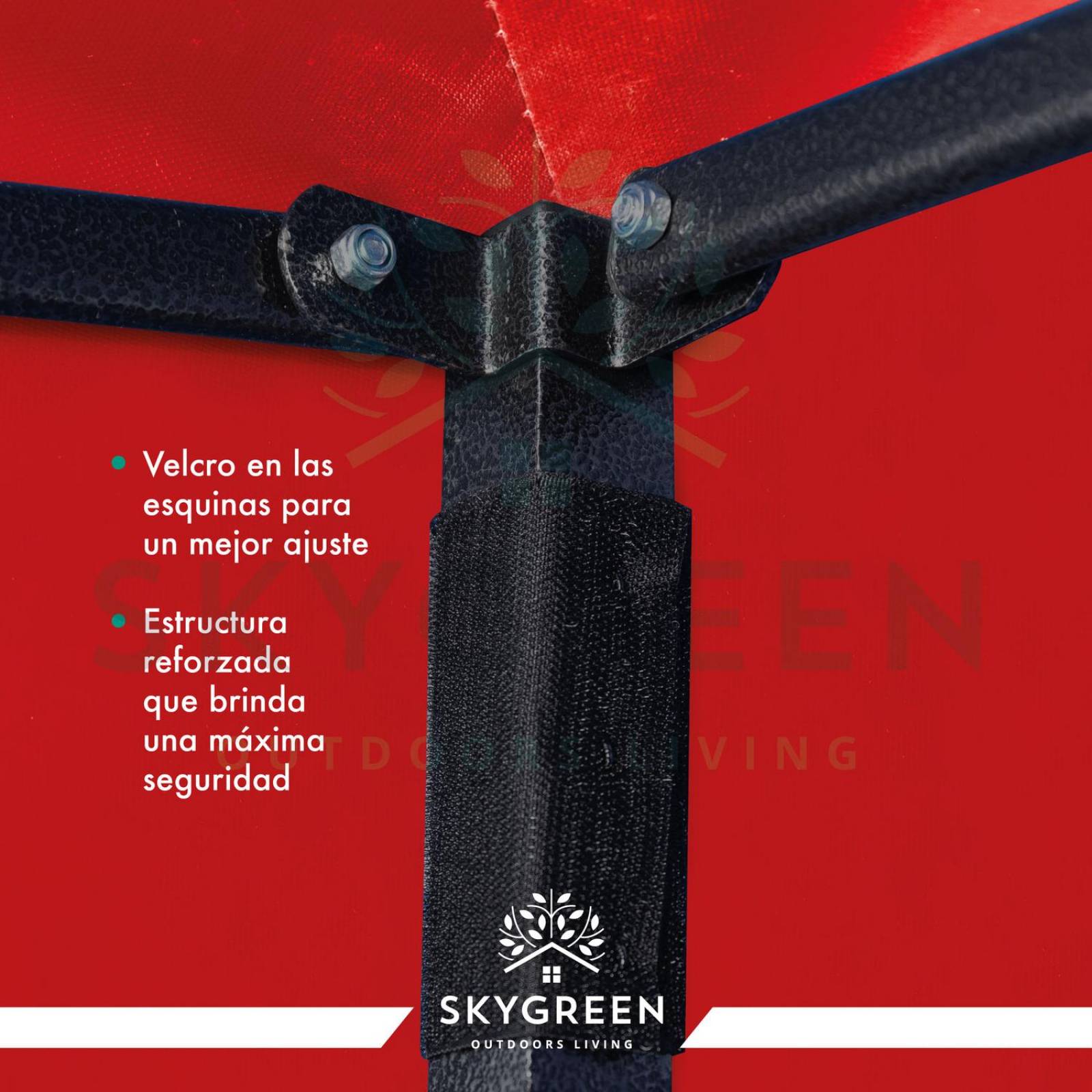 Toldo Carpa 3x3 Reforzado Plegable Jardin Techo Impermeable Rojo