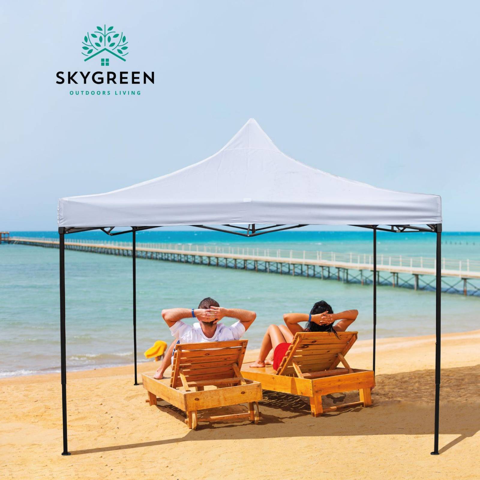 Toldo Carpa 3x3 Reforzado Plegable Jardin Techo Impermeable Blanco