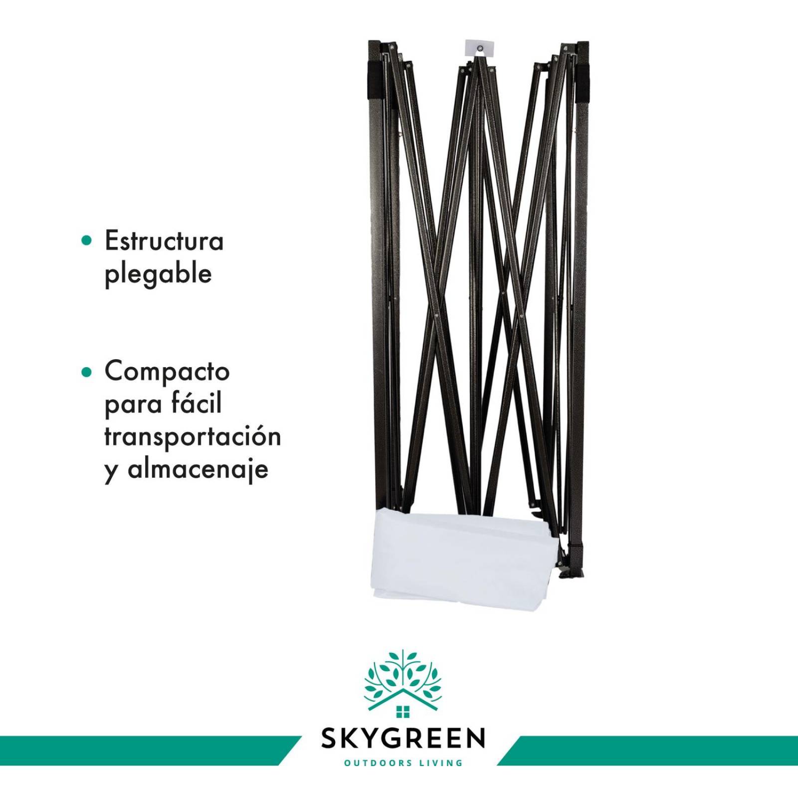 Toldo Carpa 3x3 Reforzado Plegable Jardin Techo Impermeable Blanco