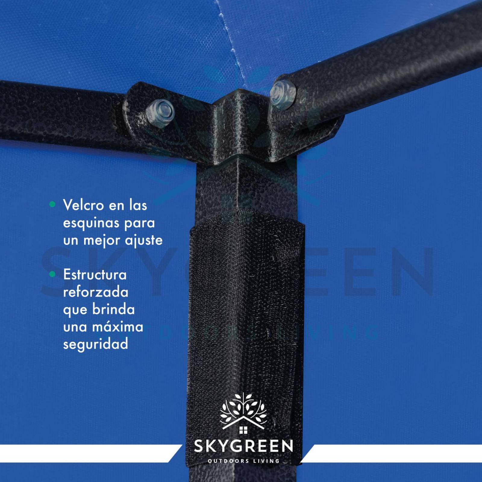 Toldo Carpa 3x3 Reforzado Plegable Jardin Techo Impermeable Azul