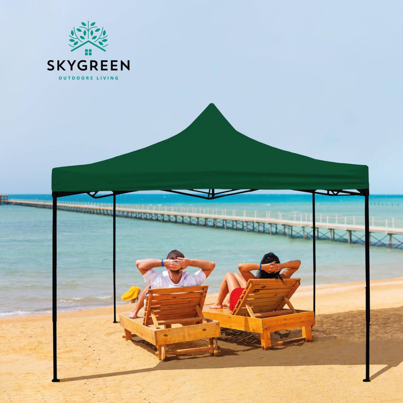 Toldo Carpa 3x3 Reforzado Plegable Jardin Techo Impermeable Verde