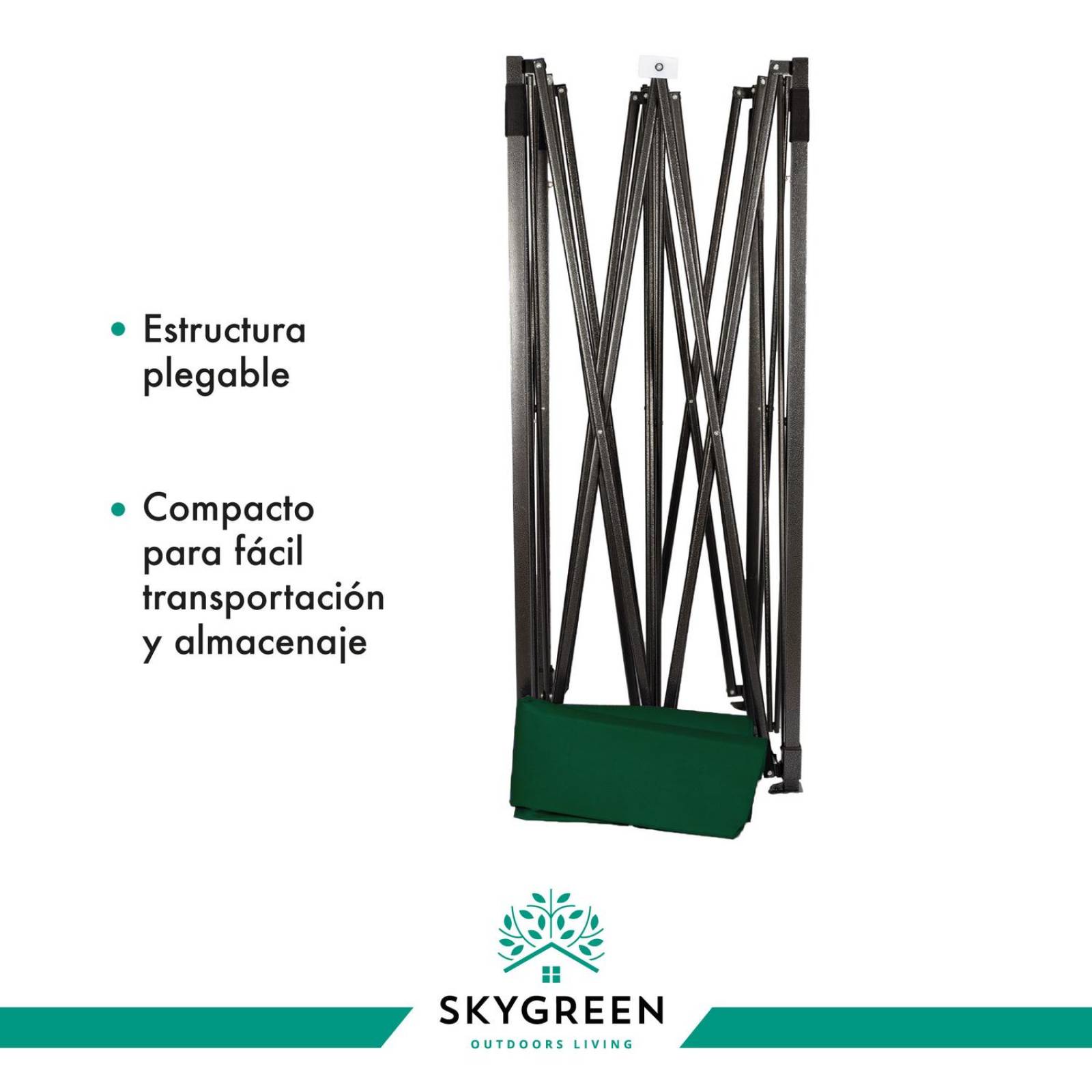 Toldo Carpa 3x3 Reforzado Plegable Jardin Techo Impermeable Verde