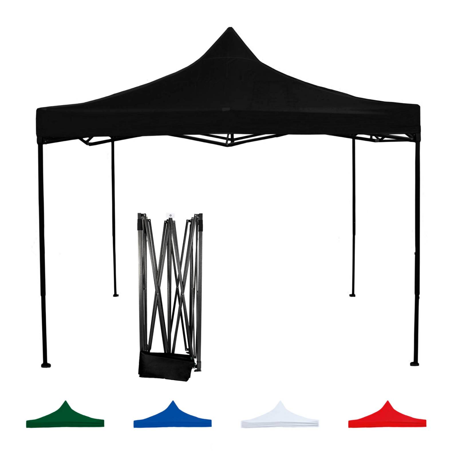 Toldo Carpa 3x3 Reforzado Plegable Jardin Techo Impermeable Negro