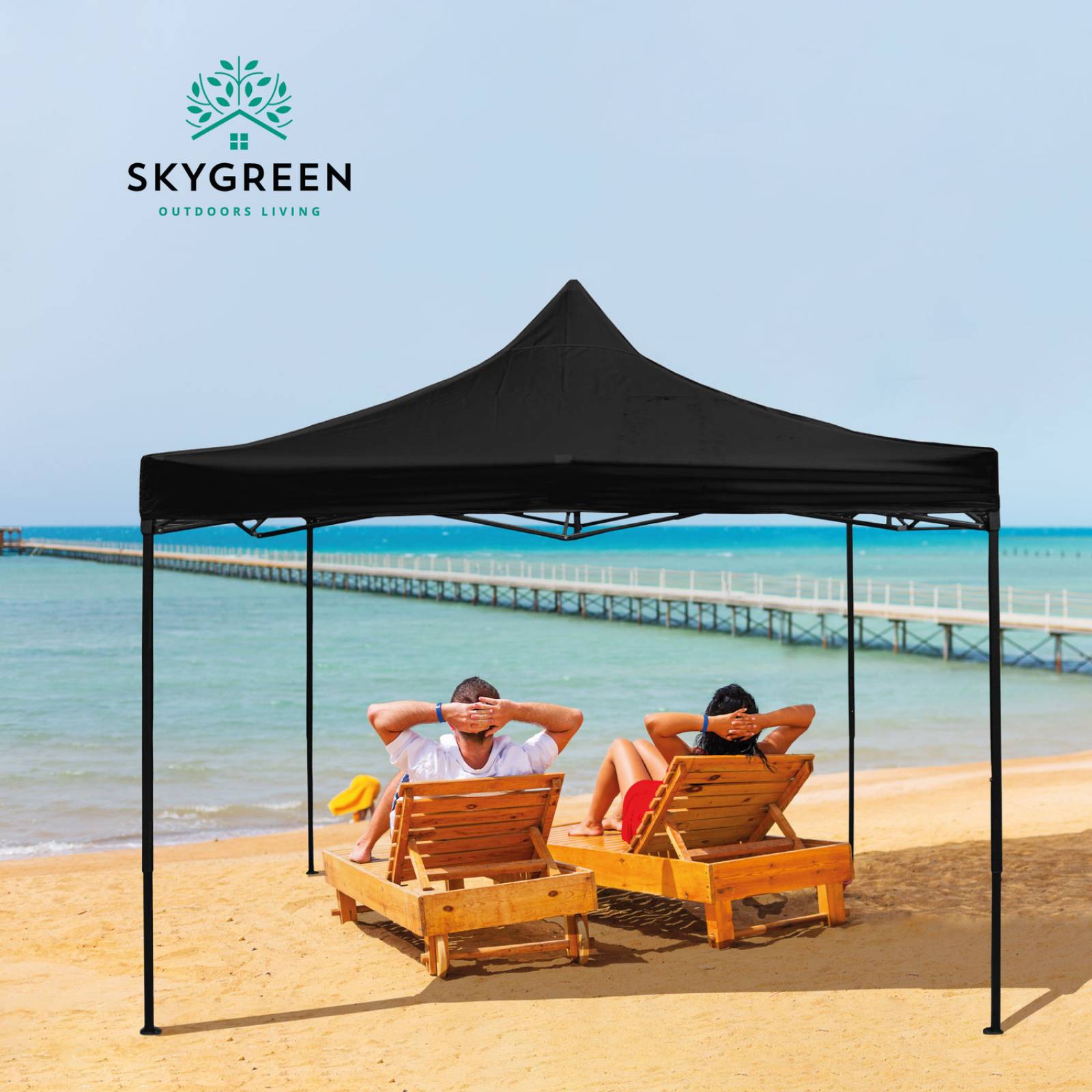 Toldo Carpa 3x3 Reforzado Plegable Jardin Techo Impermeable Negro