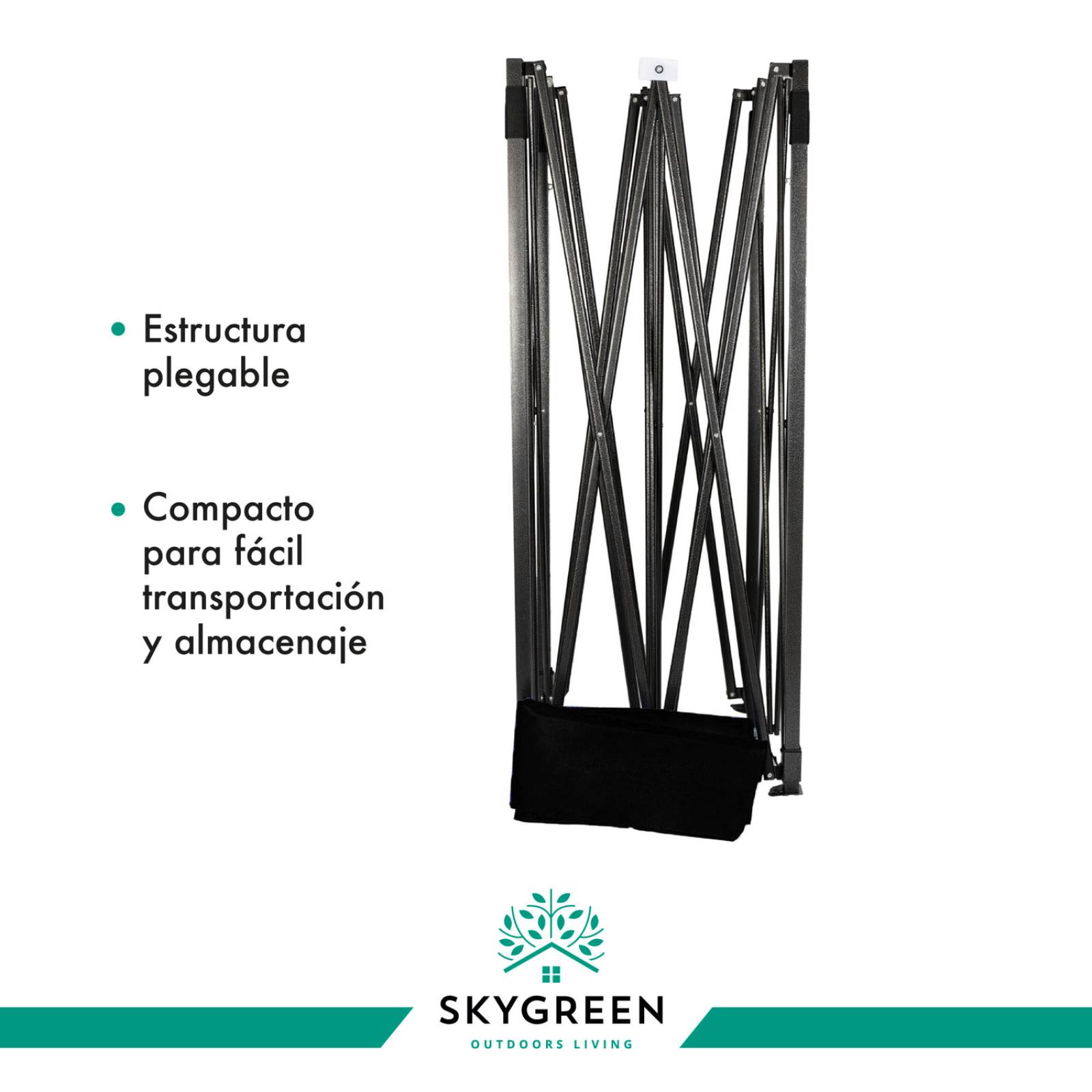 Toldo Carpa 3x3 Reforzado Plegable Jardin Techo Impermeable Negro