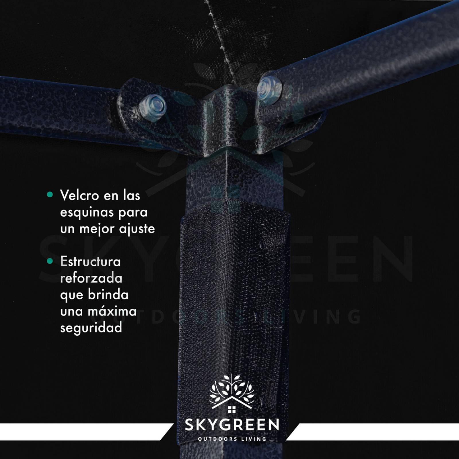 Toldo Carpa 3x3 Reforzado Plegable Jardin Techo Impermeable Negro