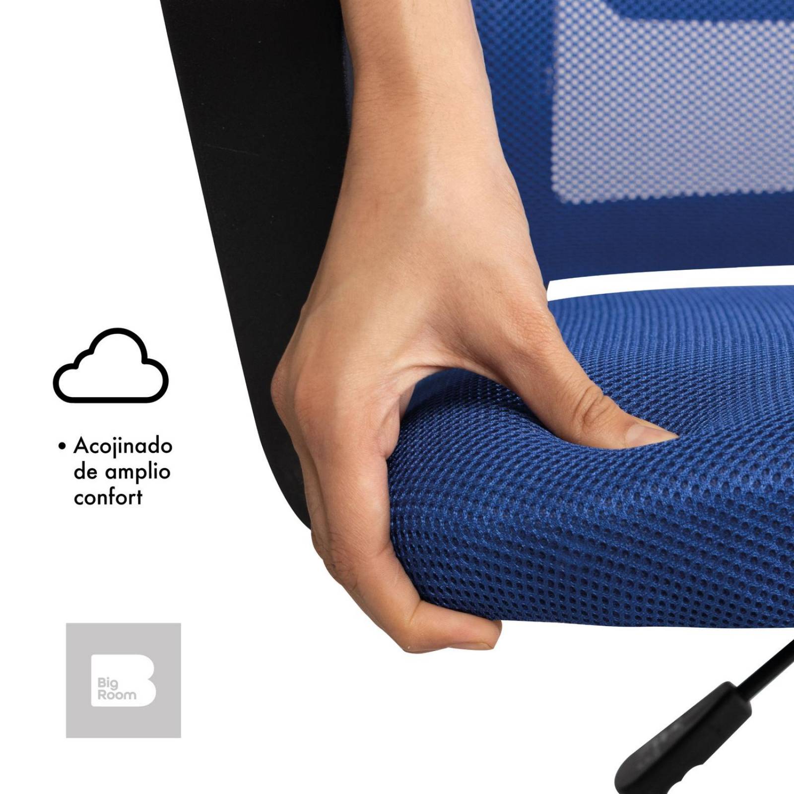 Set 2 Sillas de Escritorio Ergonomica para Oficina Giratoria Mediano Azul