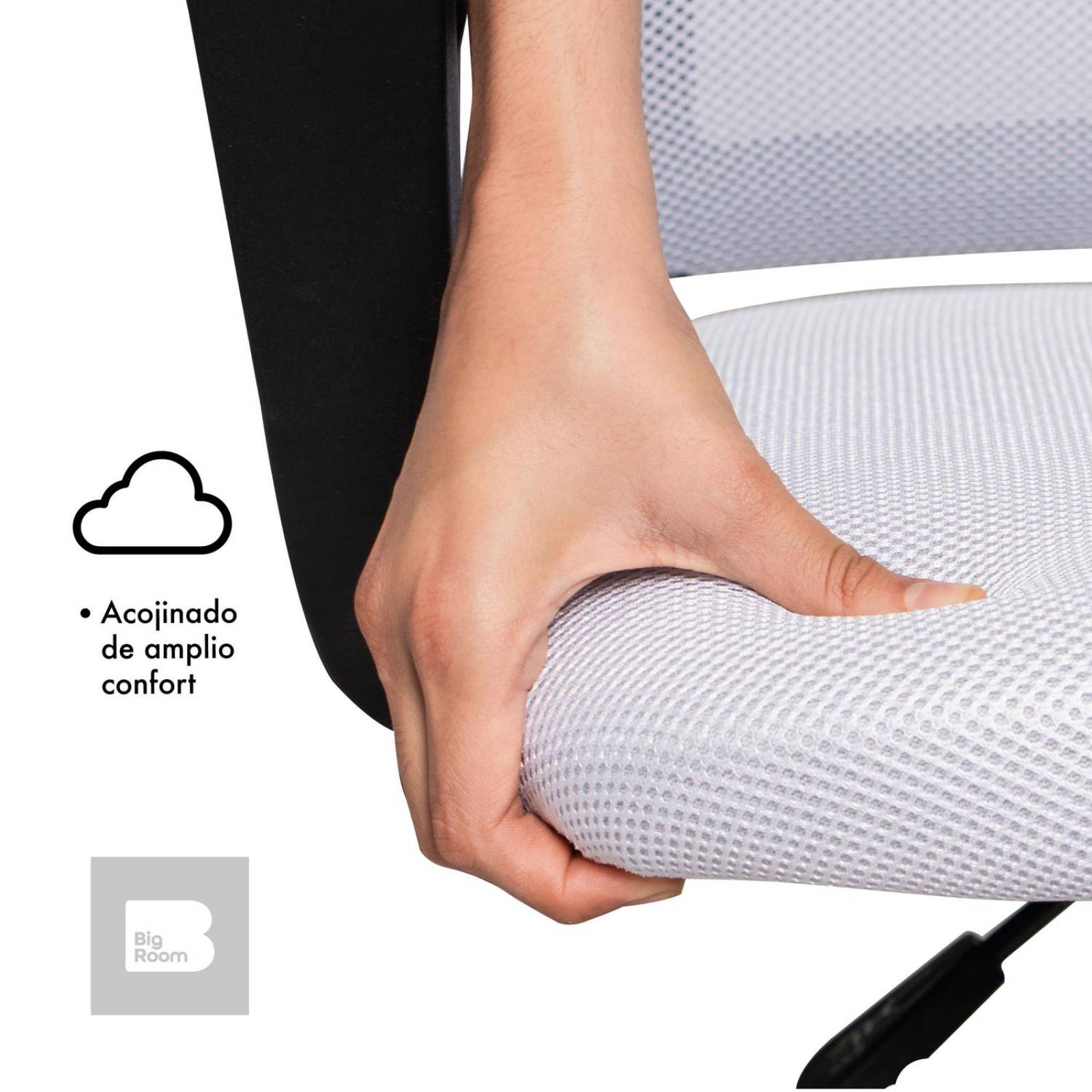 Set 2 Sillas de Escritorio Ergonomica para Oficina Giratoria Blanco Mediano