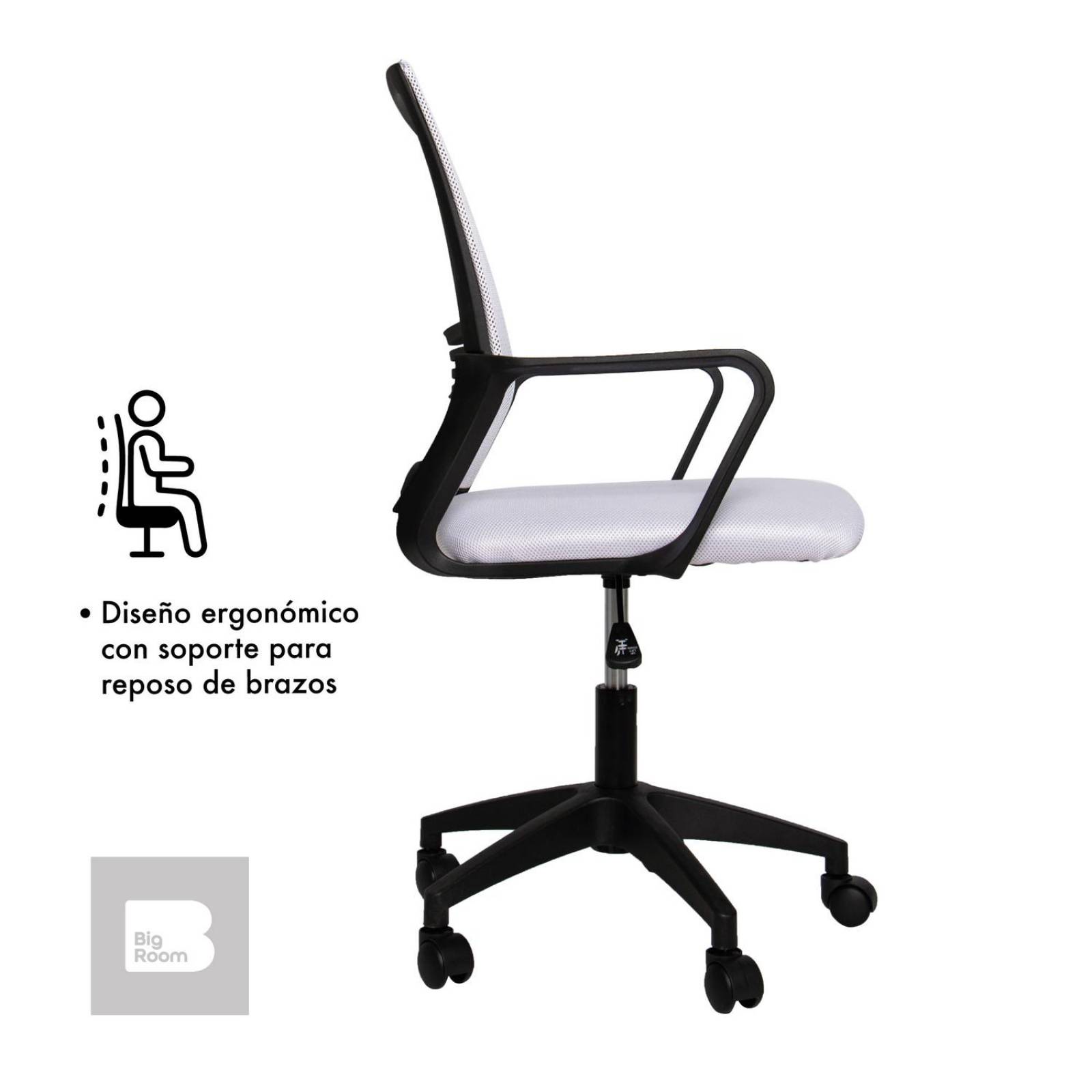 Set 2 Sillas de Escritorio Ergonomica para Oficina Giratoria Blanco Mediano