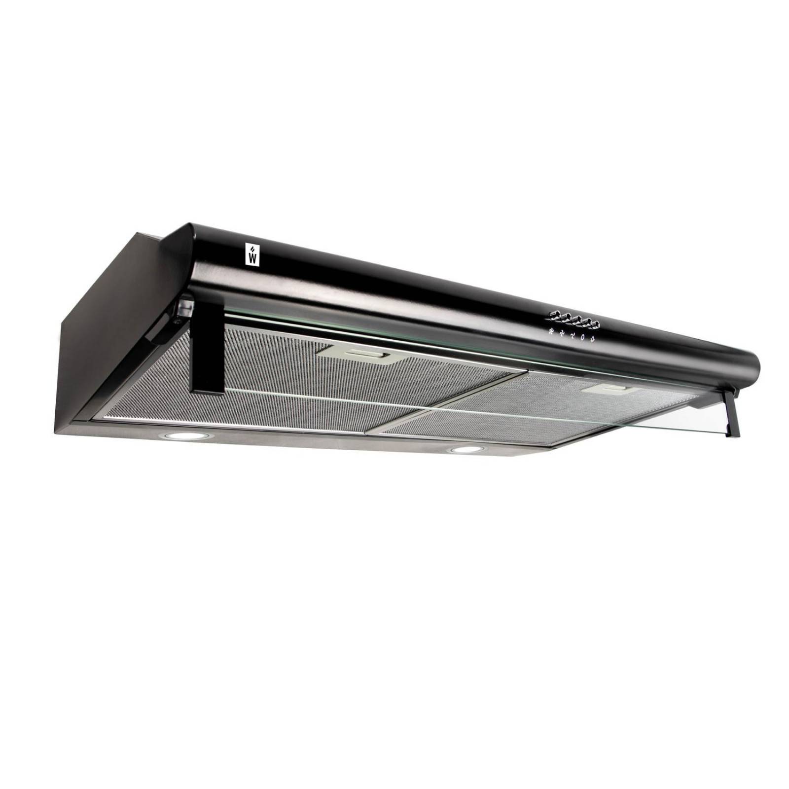 Campana Extractora de Cocina Purificadora Acero Inox Luz Led Negro 80