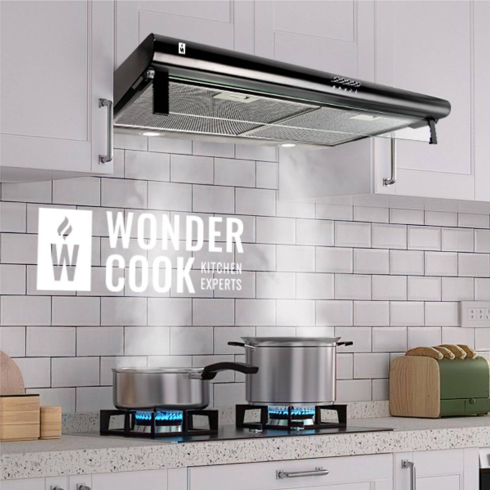 Campana Extractora de Cocina Purificadora Acero Inox Luz Led Negro 80