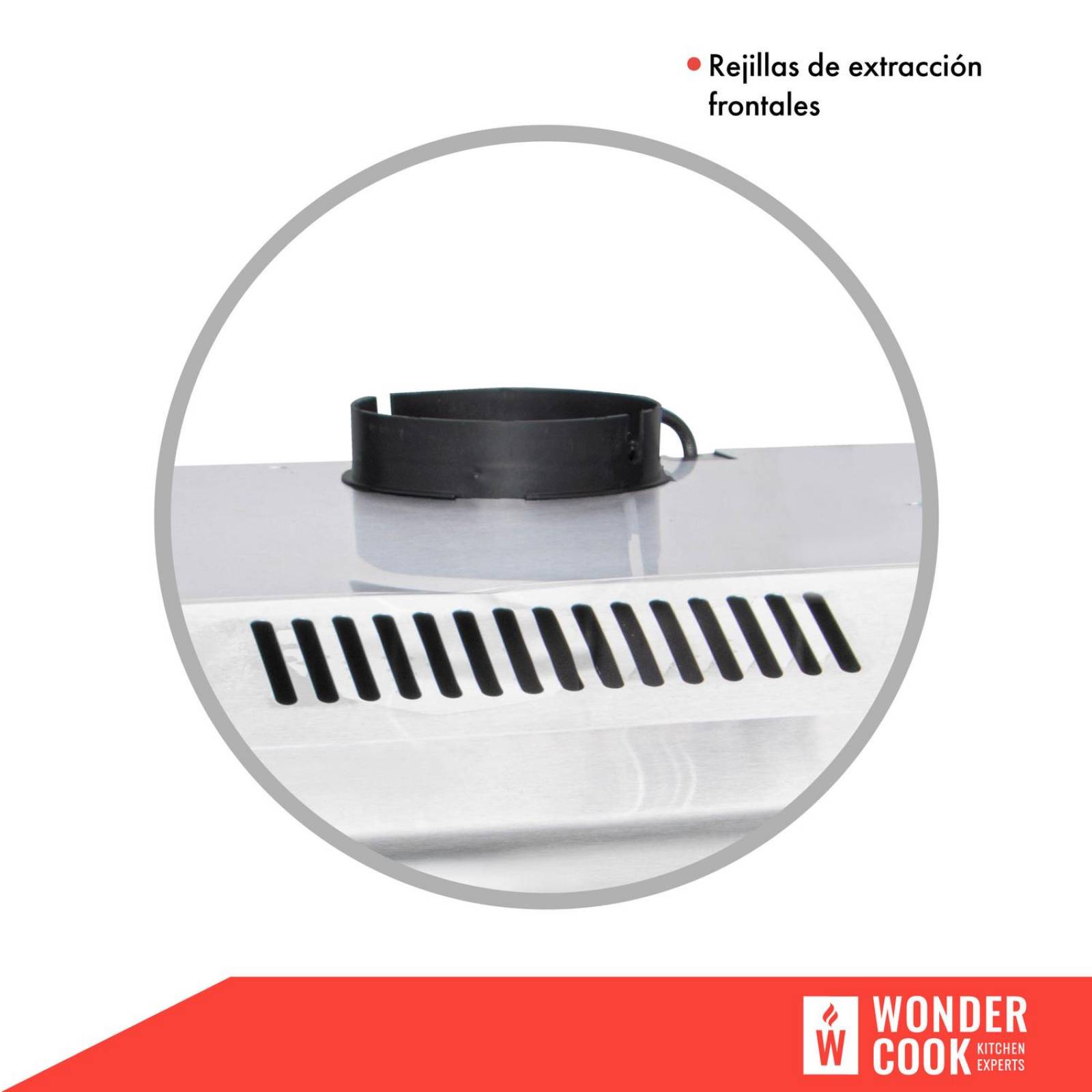 Campana Extractora de Cocina Purificadora Acero Inox Luz Led Plateado 80
