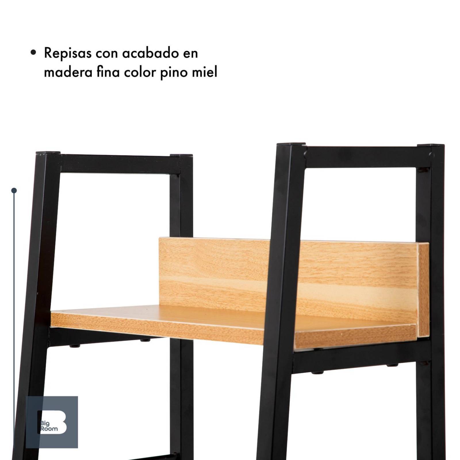 Librero Estante Organizador De Madera 5 Repisas Minimalista Ocre