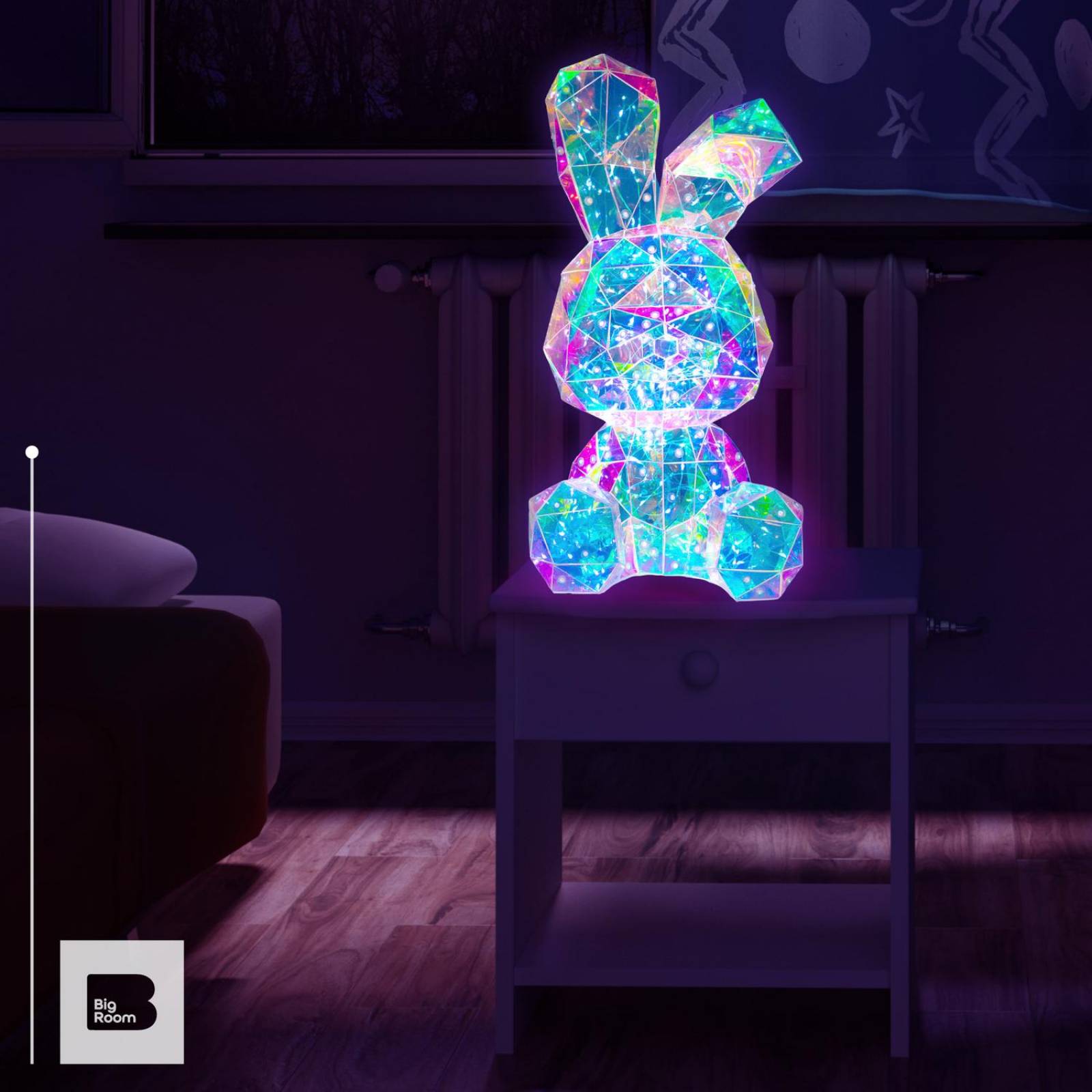 Lampara 3d Conejito Luz Led Iluminacion Nocturna Decoracion Recamara 