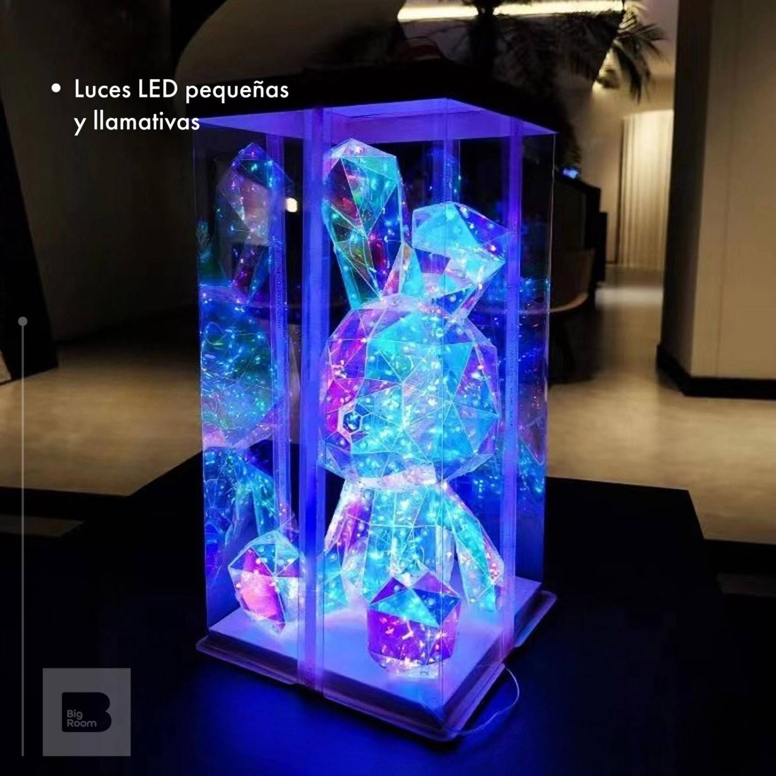 Lampara 3d Conejito Luz Led Iluminacion Nocturna Decoracion Recamara 